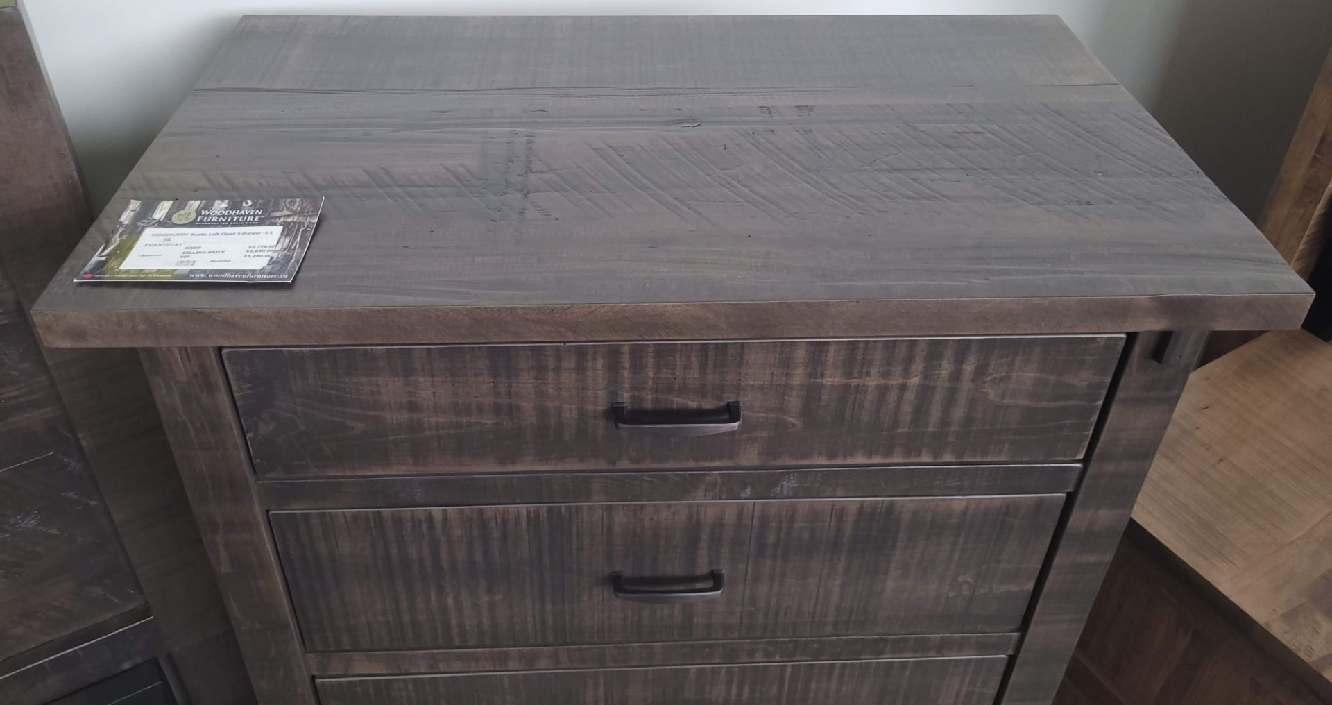 RUSTIC LOFT FIVE DRAWER CHEST - MSRP $2,776.00 - Image 5 of 6