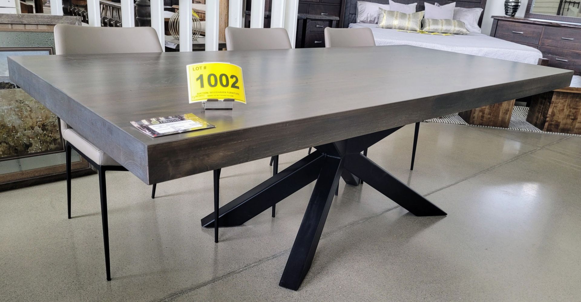 NEXUS DINING TABLE 42" X 96" SOLID TOP, STAIN: MOCHA SILK - MSRP $8,712.00 - (TABLE ONLY - CHAIRS