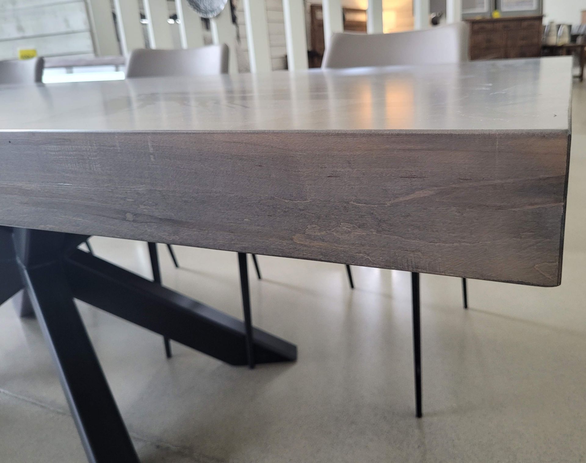 NEXUS DINING TABLE 42" X 96" SOLID TOP, STAIN: MOCHA SILK - MSRP $8,712.00 - (TABLE ONLY - CHAIRS - Image 3 of 9