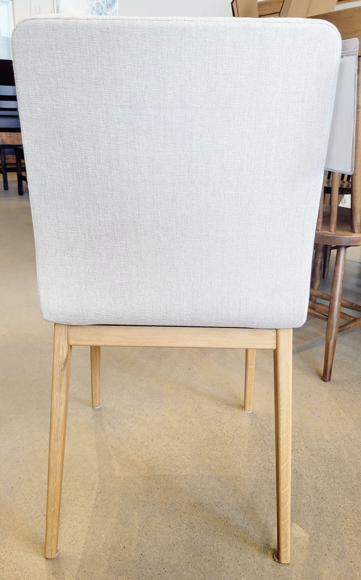 MOBI UPHOLSTERED SIDE CHAIR, RUSTIC WHITE OAK LEGS- MSRP $939.00 EA. - Image 4 of 7