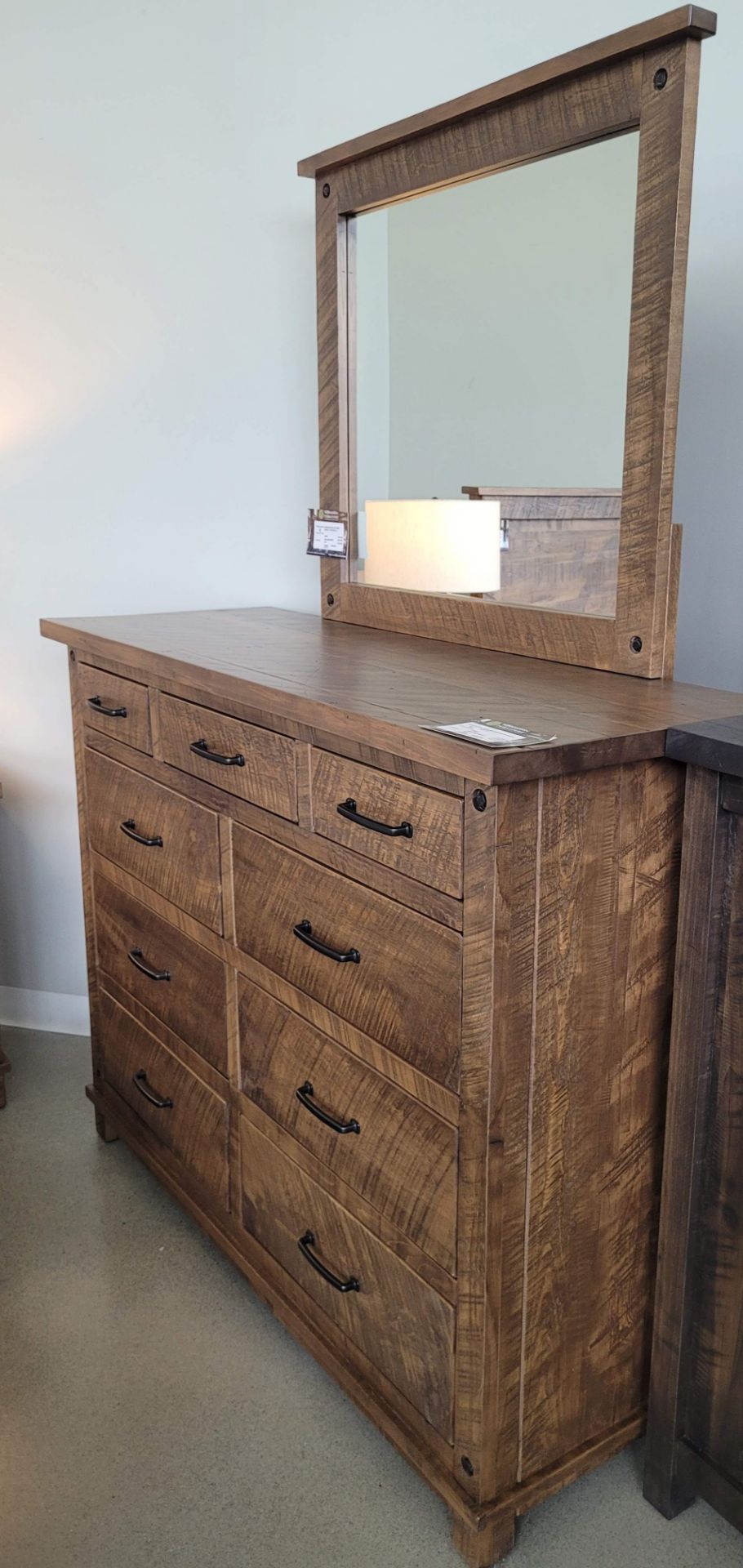 ADIRONDACK NINE DRAWER DRESSER - MSRP $3,999.00 W/ ADIRONDACK HIGH DRESSER MIRROR - MSRP $632.00 - Image 2 of 8