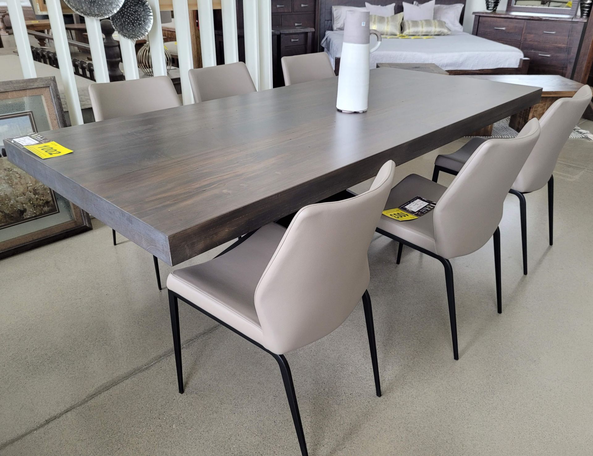 NEXUS DINING TABLE 42" X 96" SOLID TOP, STAIN: MOCHA SILK - MSRP $8,712.00 - (TABLE ONLY - CHAIRS - Image 9 of 9