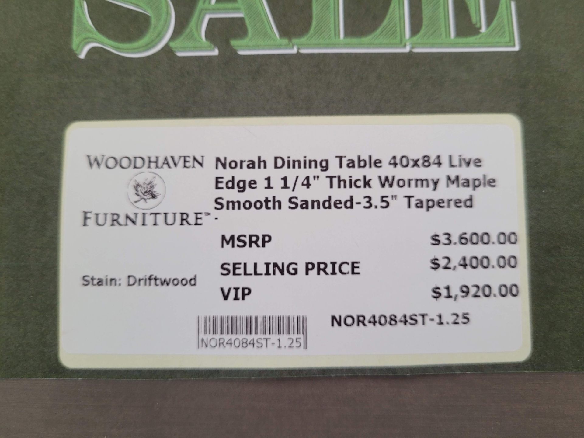 NORAH LIVE EDGE DINING TABLE - MSRP $3,600.00 - (TABLE ONLY - CHAIRS LOTTED SEPARATELY) - Image 7 of 8