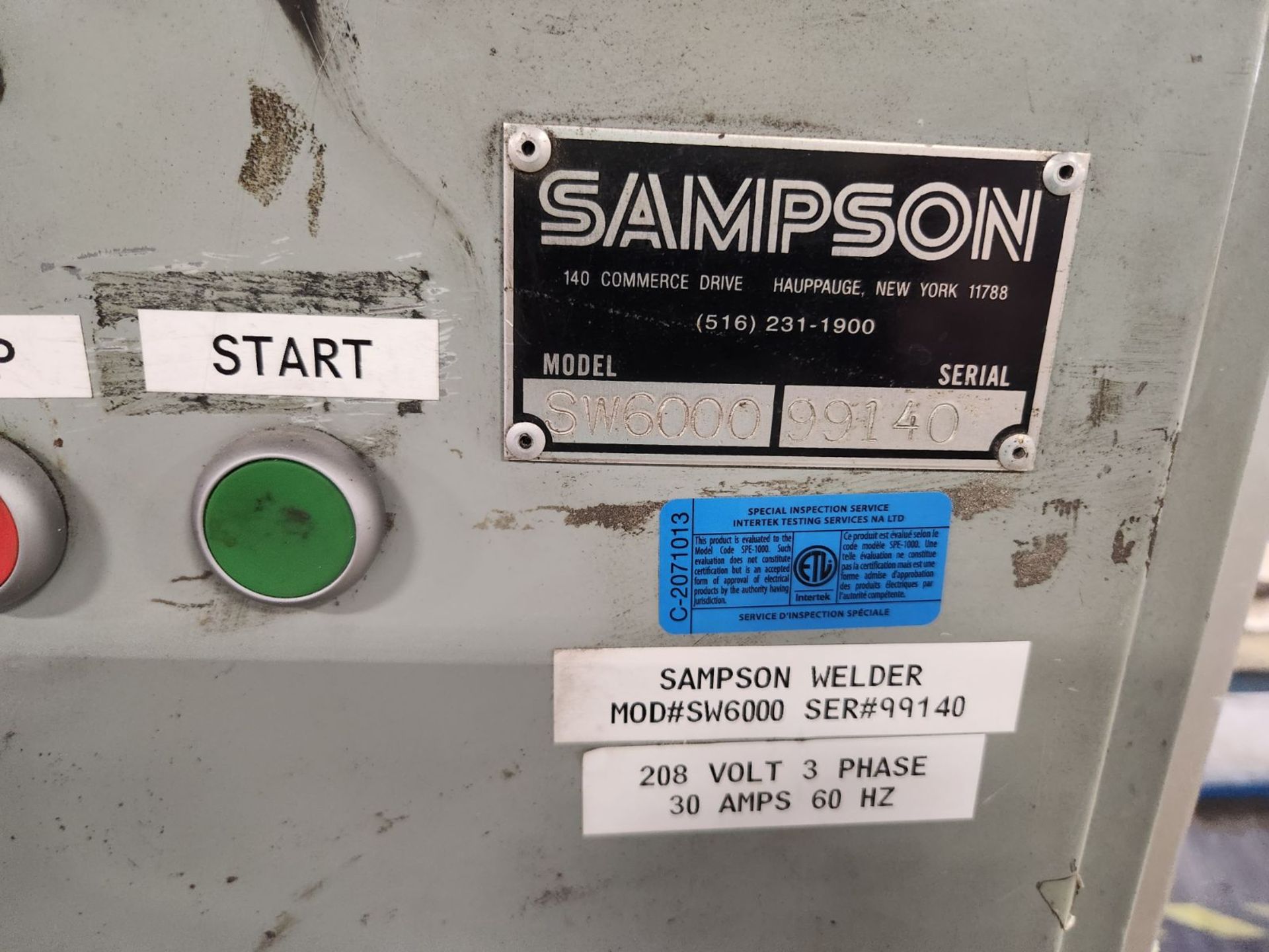 SAMPSON SW6000 4-POINT VINYL CORNER WELDER, S/N 99140 - Image 8 of 10