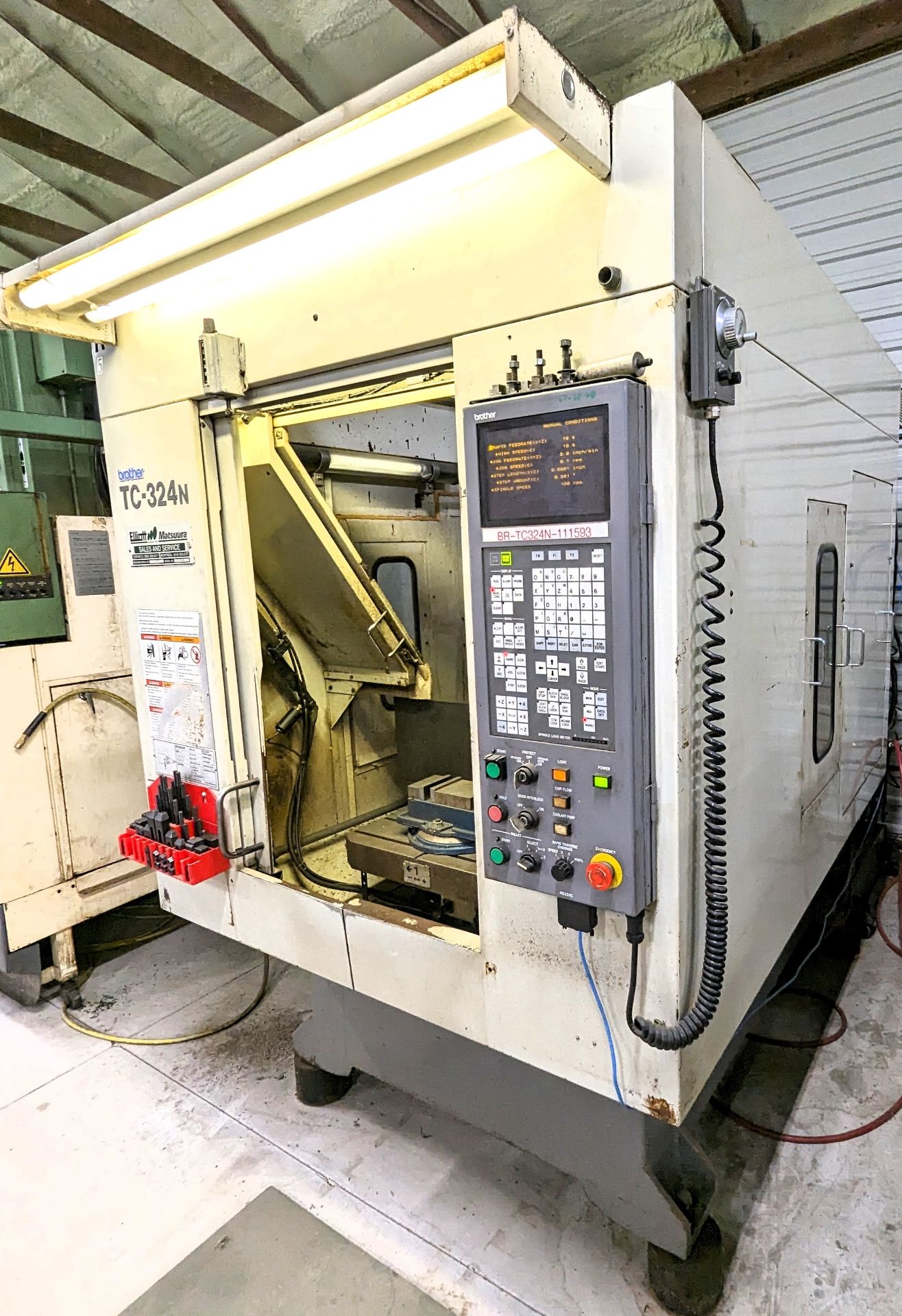 BROTHER TC-324N CNC DRILLING & TAPPING CENTER, BROTHER CNC CONTROL, 10,000 RPM SPINDLE, (10) ATC, - Image 3 of 12