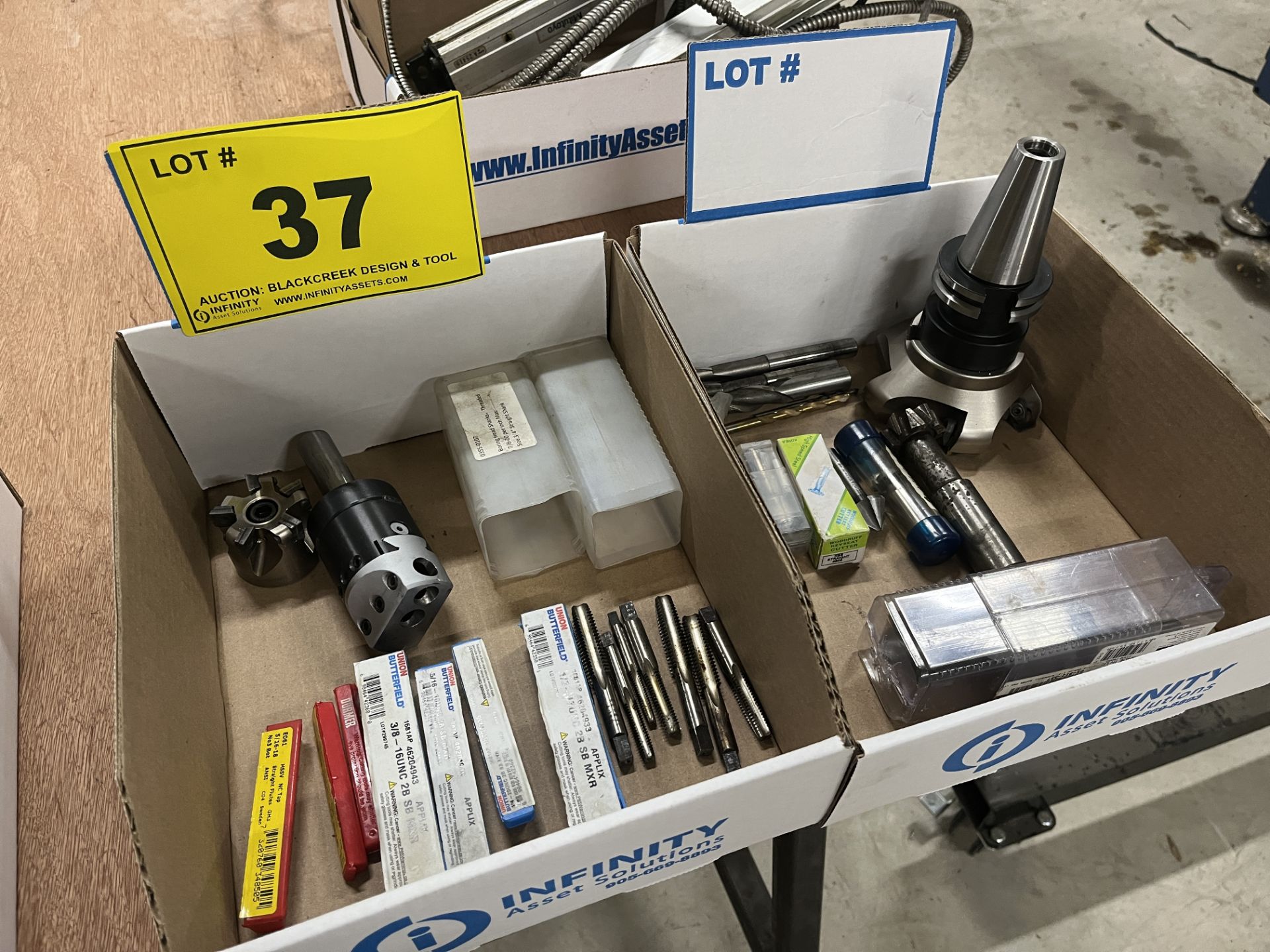 LOT OF (2) BOXES OF TAPS, BORING HEAD, CUTTING HEADS AND BARS