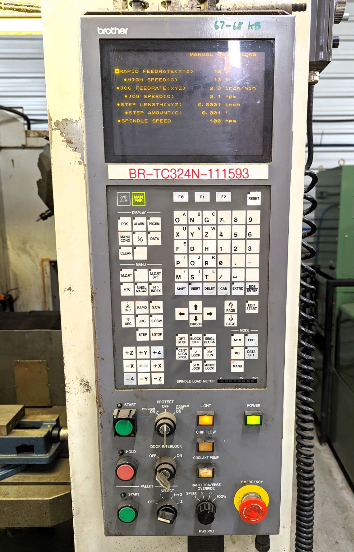 BROTHER TC-324N CNC DRILLING & TAPPING CENTER, BROTHER CNC CONTROL, 10,000 RPM SPINDLE, (10) ATC, - Image 4 of 12