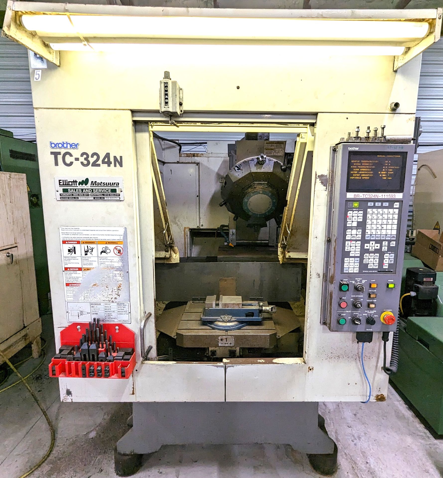 BROTHER TC-324N CNC DRILLING & TAPPING CENTER, BROTHER CNC CONTROL, 10,000 RPM SPINDLE, (10) ATC,