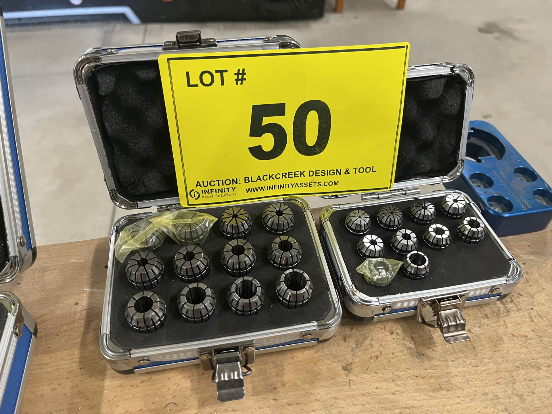 LOT OF (2) COLLET SETS IN CASES