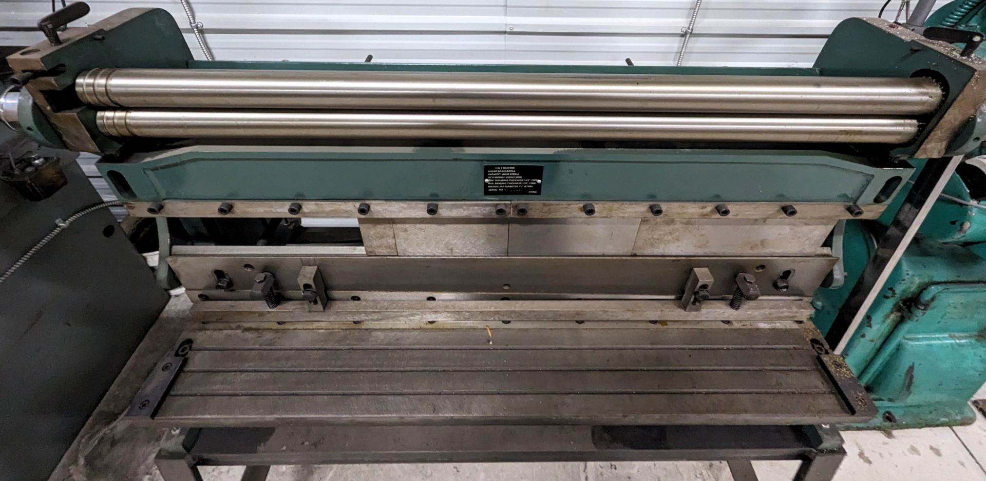 3-IN-1 MACHINE SHEAR/BRAKE/ROLL, 40”W X 22GA CAP. MILD STEEL, 1/25” SHEAR THICKNESS, 1/25” BEND - Image 5 of 8