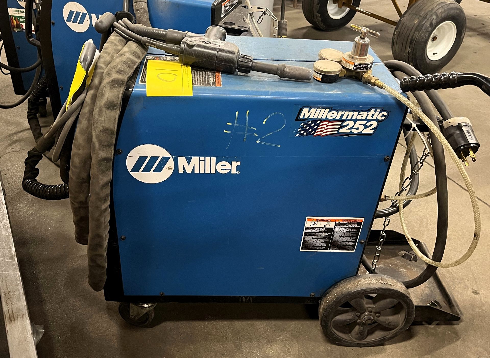 MILLER MILLERMATIC 252 WELDER S/N: MF400356N, CABLES, CART (NO TANK), W/ MILLER XR PISTOL PRO - Image 2 of 4