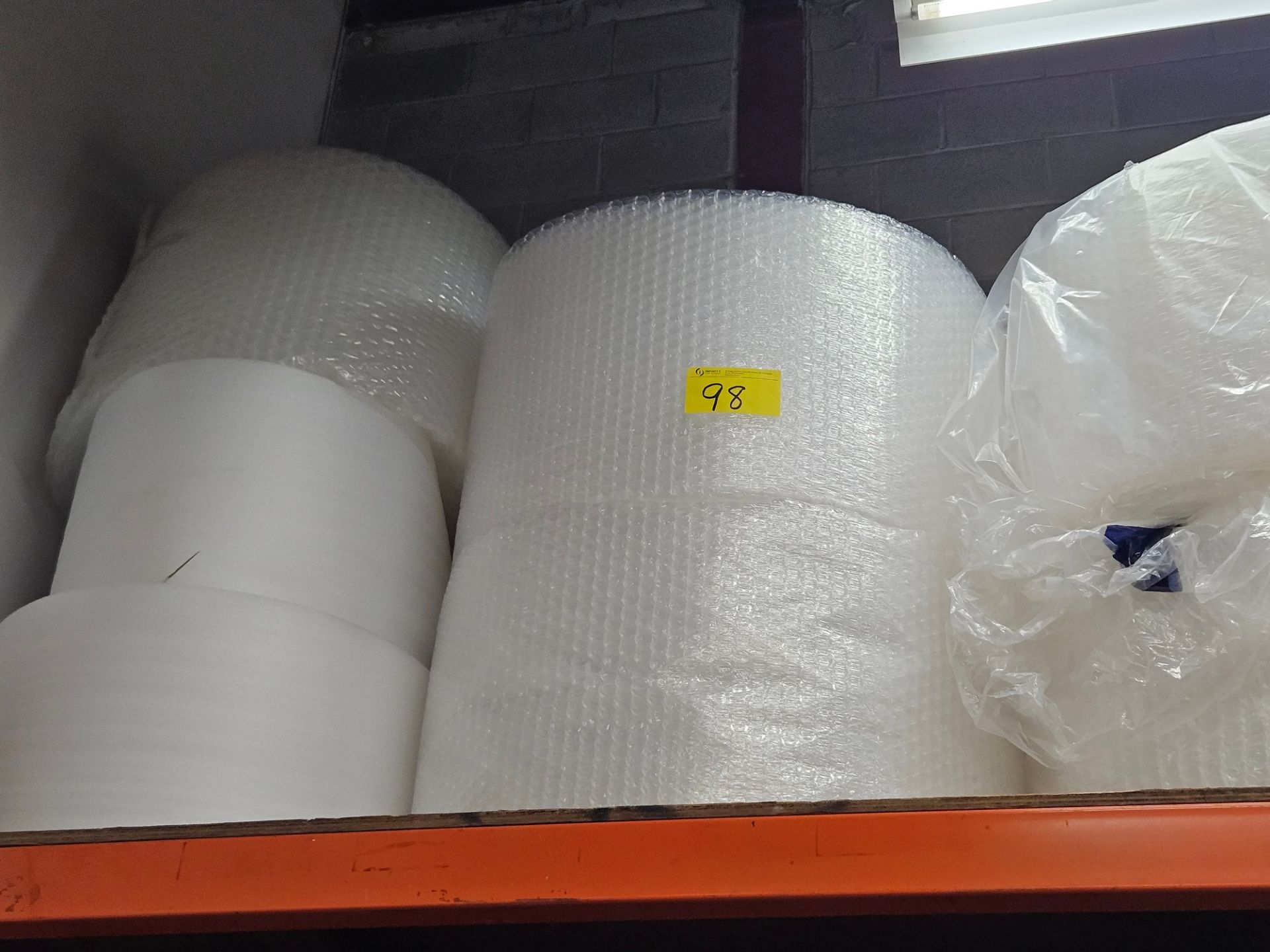 LOT OF ASST. PACKAGING SUPPLIES, BUBBLE WRAP, FOAM, CARDBOARD BOXES, SHRINK WRAP & DISPENSERS,