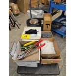 LOT OF STRAPPING TOOLS, BANDING, CLIPS, ETC.