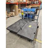 LOT OF (2) ULINE H-1826BL PLASTIC PLATFORM TRUCKS