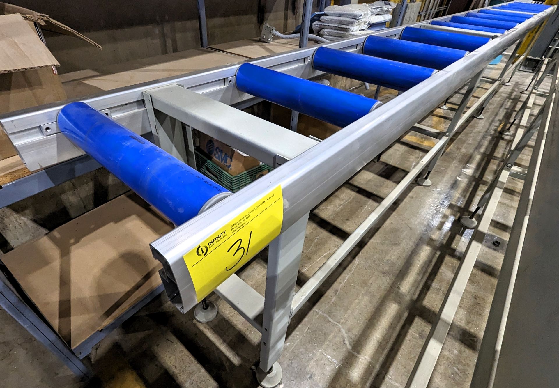 APPROX. 15.5"W X 220.5"L ROLLER CONVEYOR