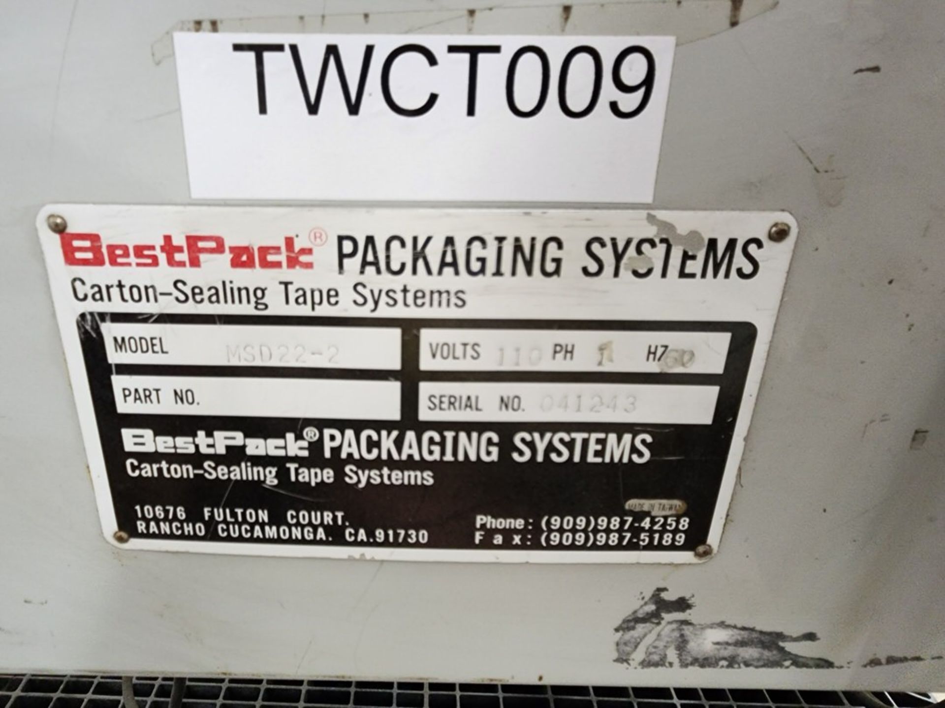 Best Pack MSD22-2 Carton-Sealing Tape System 11oV, 1PH, 60HZ, - Image 7 of 7