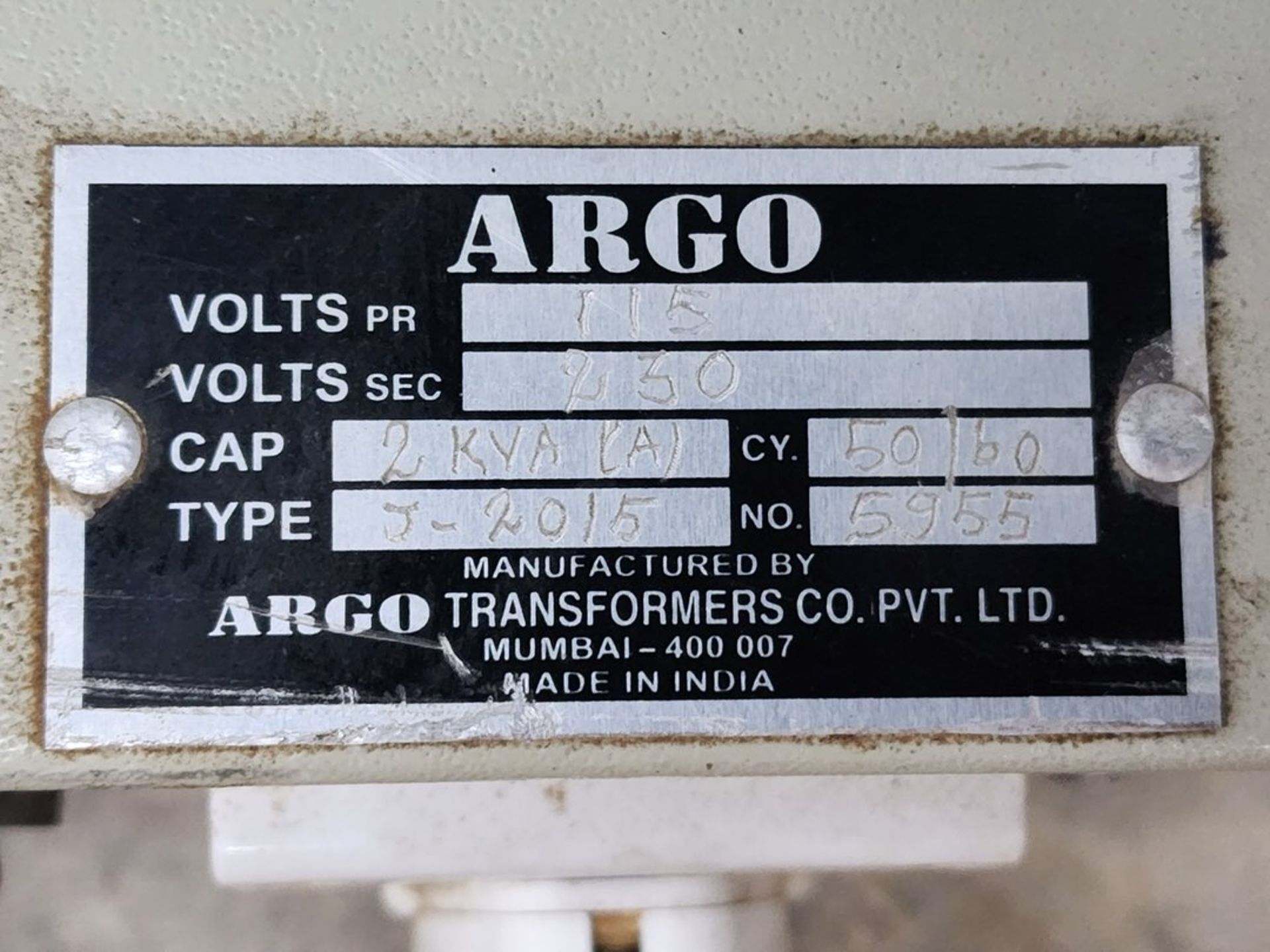 Argo J-2015 Induction Sealing Machine Capacity: 2KVA, 50/60hz, 115/230v - Image 9 of 9