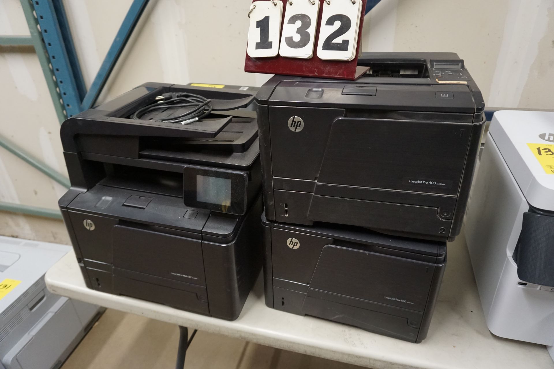 (3) HP PRINTERS, (1) BROTHER, (1) EPSON SCANNER, (2) PRINTER CARTRIDGES