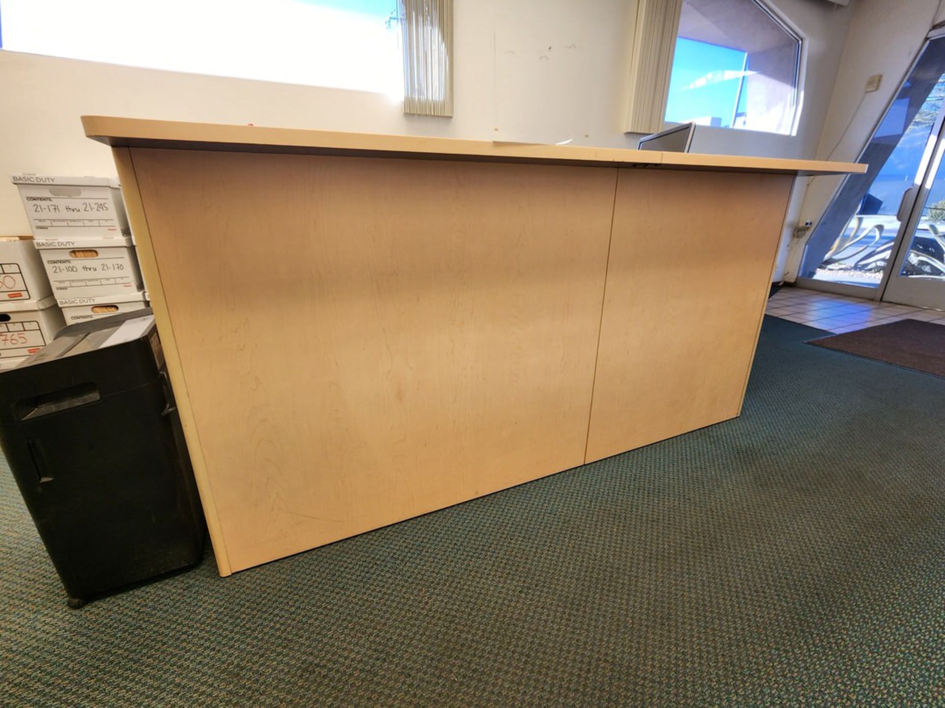 Office Contents (6) Chairs, 4-Door Cabinet, L-Shape Desk (No Electronics) - Image 6 of 12