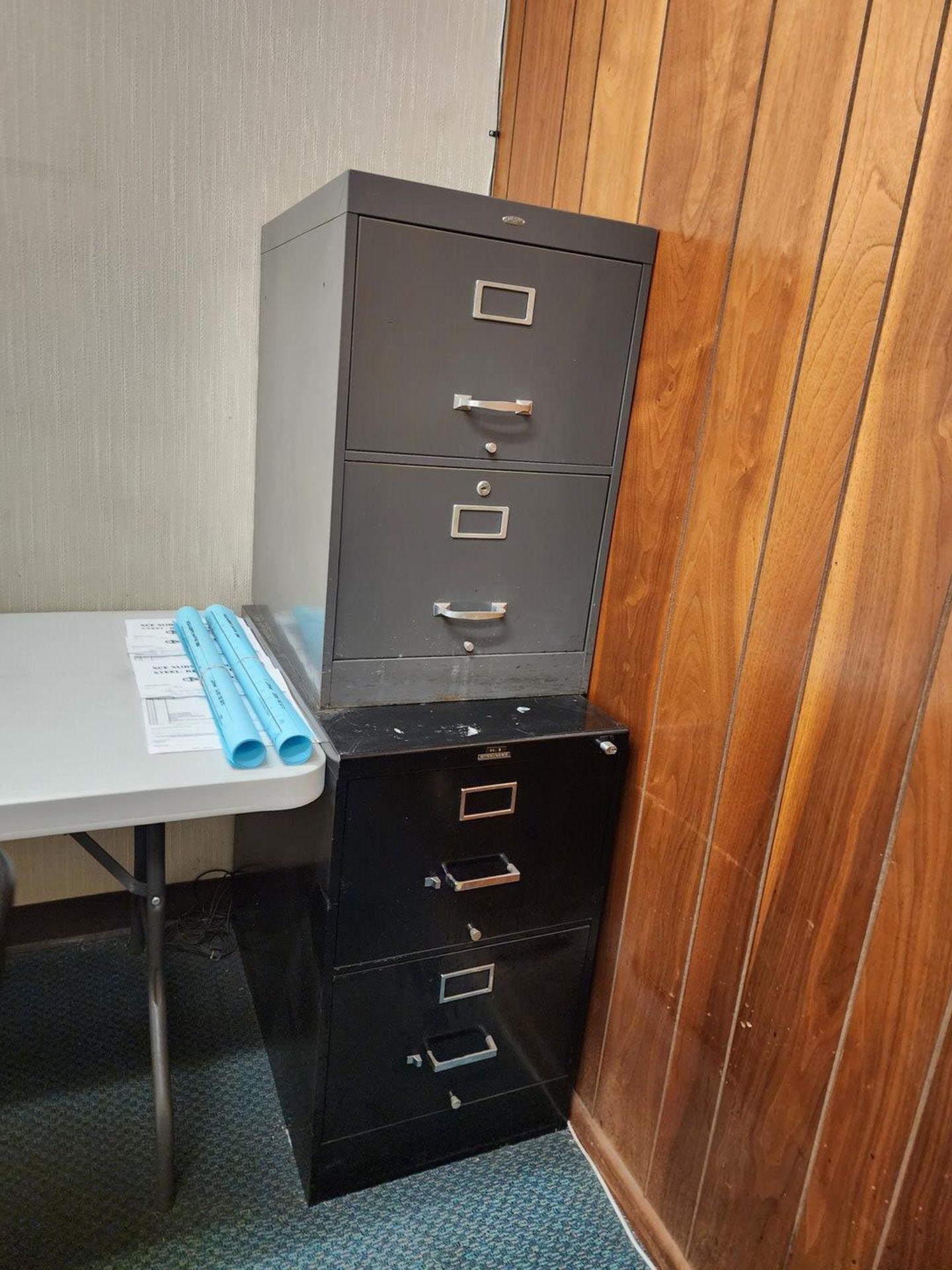 Office Contents To Include But Not Limited To: (2) 2-Drawer File Cabinets, (1) Folding Table, (1) - Image 4 of 6