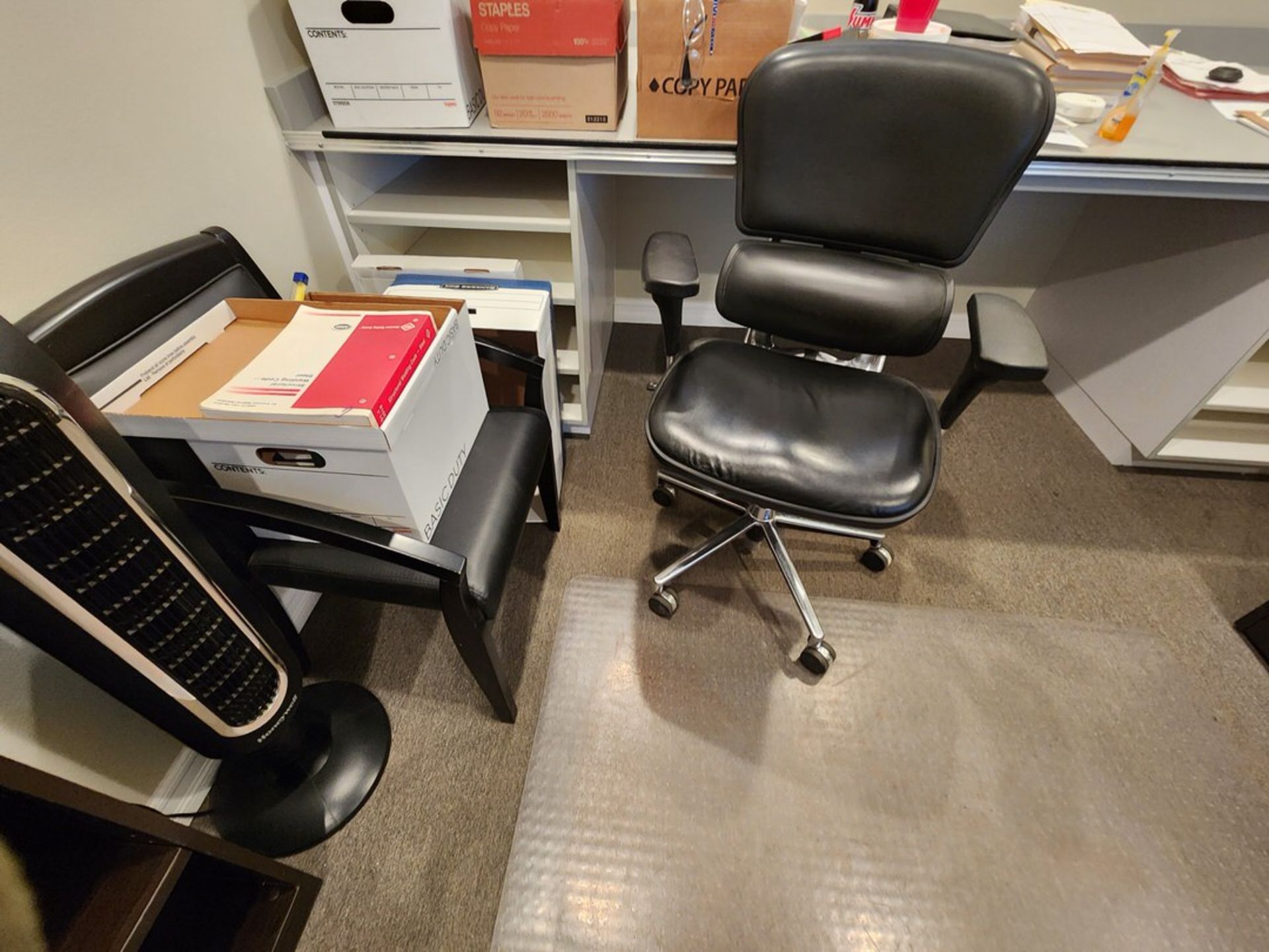 Office Contents (5) Chairs, (1) L-Shape Desk, (1) 2-Drawer File Cabinet - Image 3 of 4