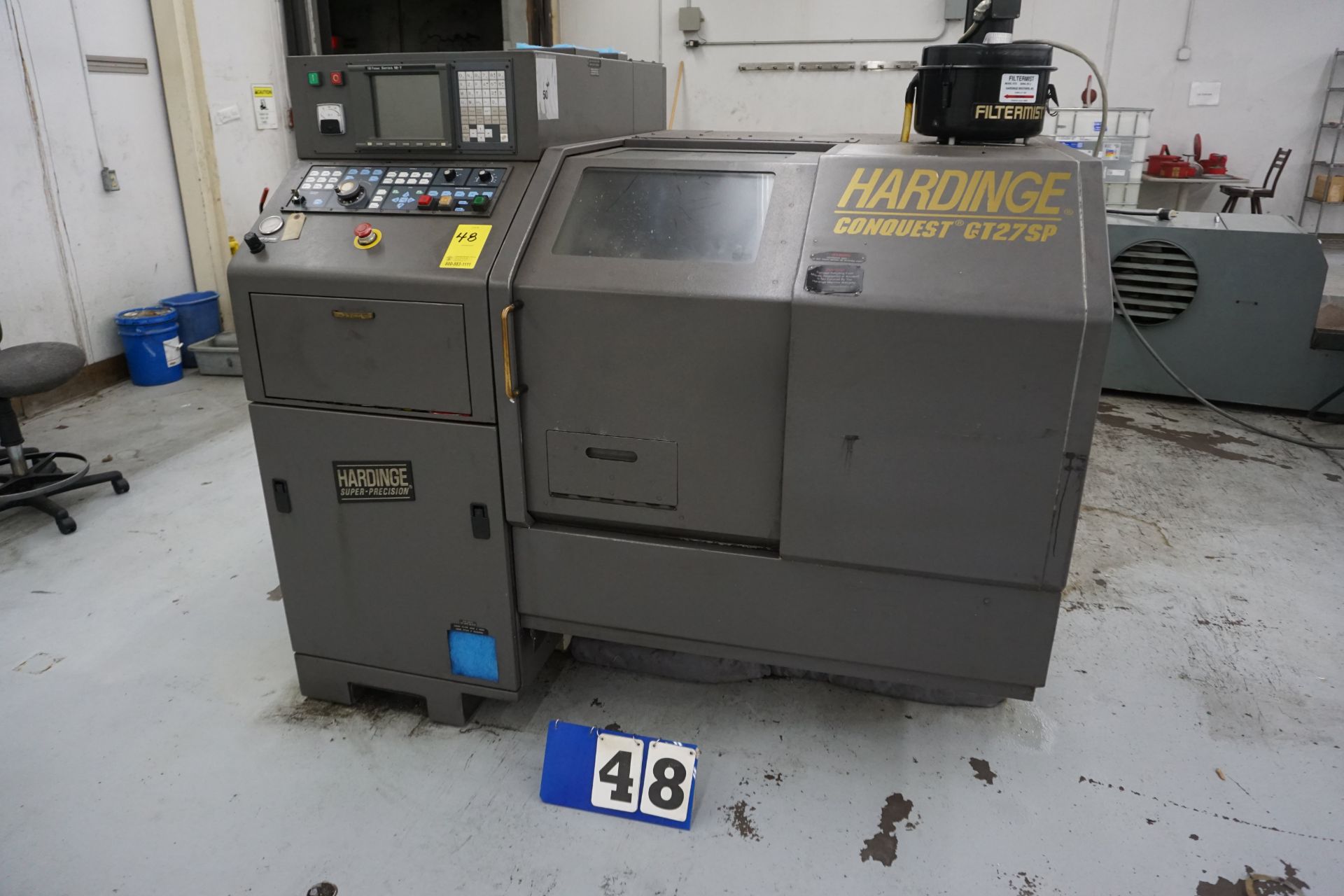 HARDINGE CONQUEST CNC LATHE, MDL:GT275SP, GE FANUC SERIES 18-2 CTRL, HOURS SHOWING: 66,441