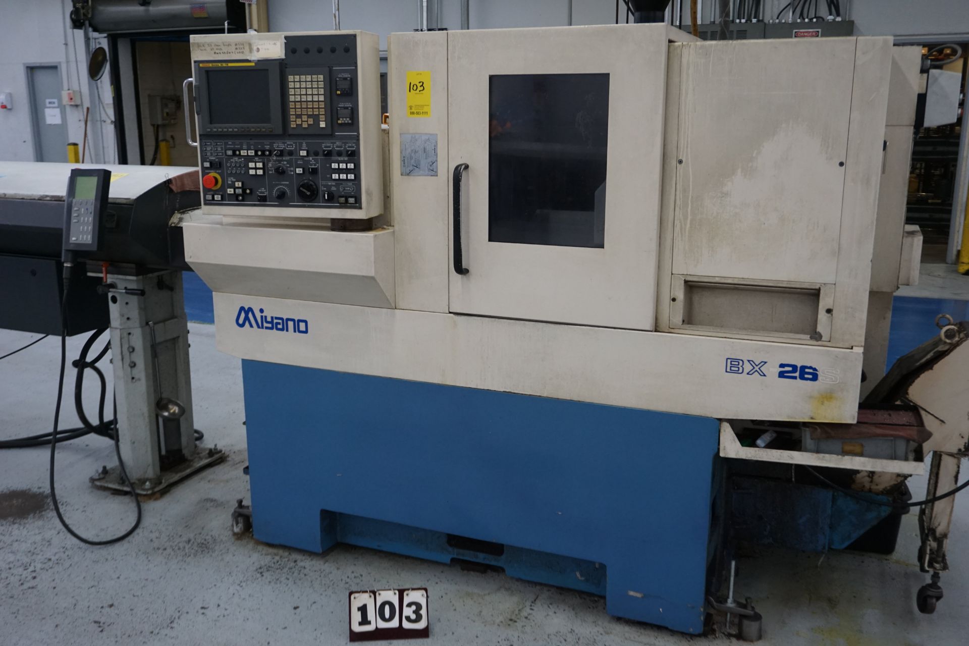 MIYANO BX-26S CNC LATHE, FANUC SERIES 18I-TB CTRLS W/ LNS HYDROBAR EXPRESS 332 BAR FEEDER