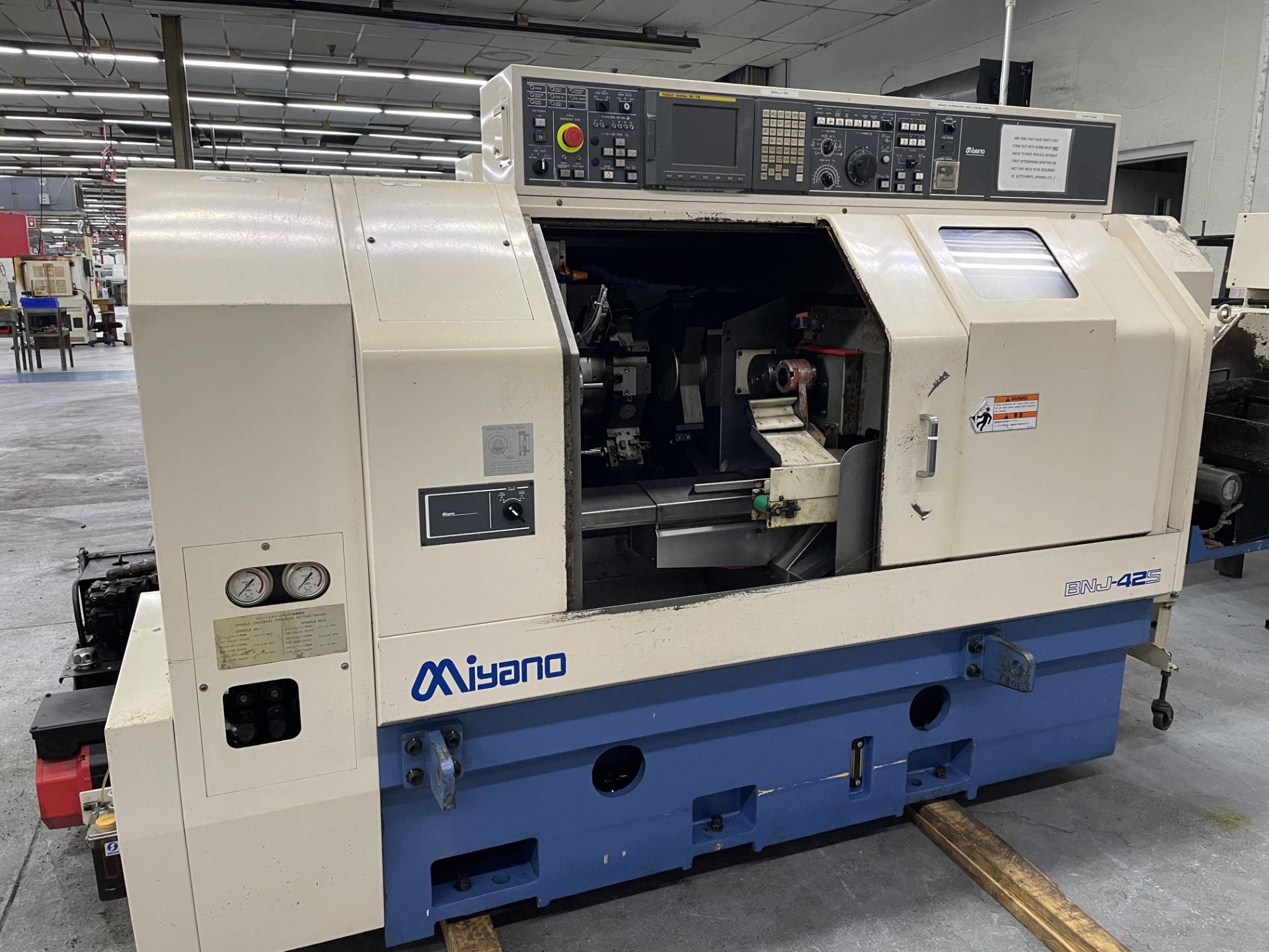 MIYANO BNJ-42S CNC LATHE, TWIN TURRENTS FANUC SERIES 18I-TB CTRL