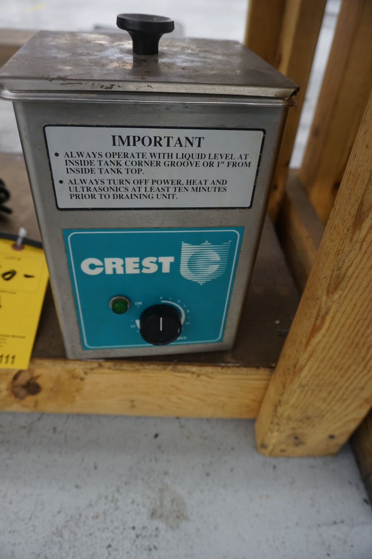 SMALL CREST ULTRASONIC PARTS CLEANER, (2) EVANS SEAL PEEL POTS - Image 2 of 3