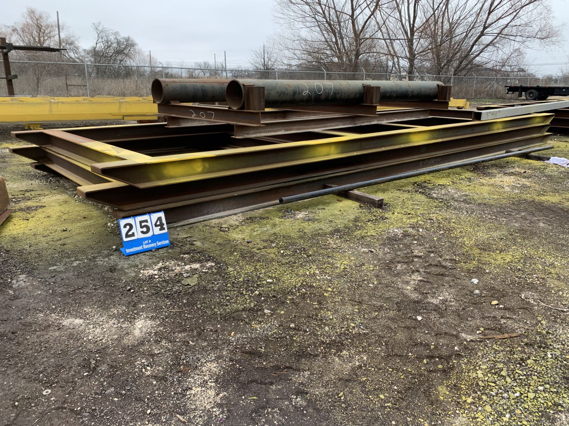 Pre Fabricated Vessel Skid, 10’ x 31' W8x35 BEAM FABRICATED LONG* (LOCATION: Rio Vista, TX)