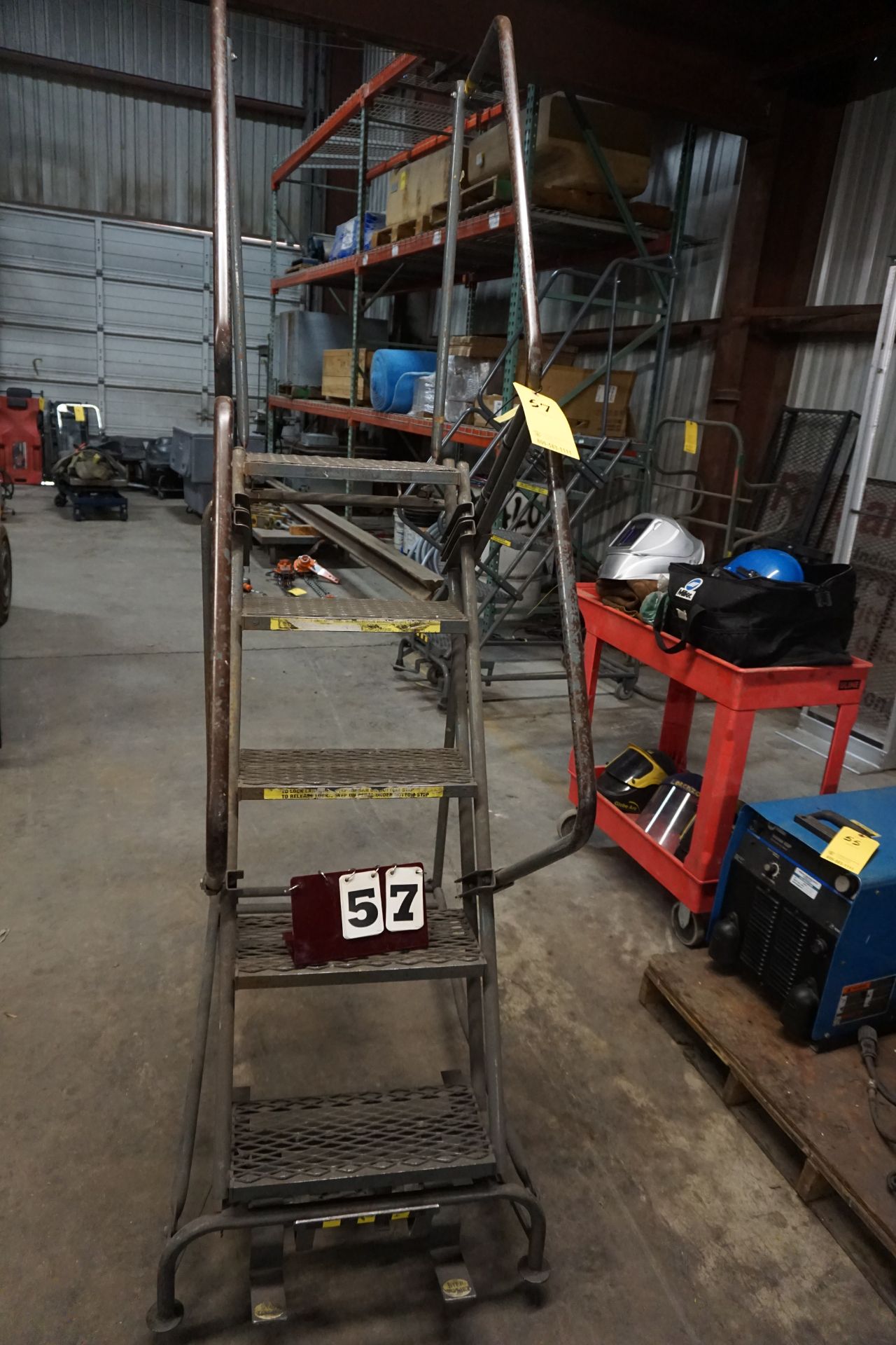 Ballymore 5 step Portable Warehouse Ladder (LOCATION: 3421 N Sylvania Ave, Ft Worth TX 76111)