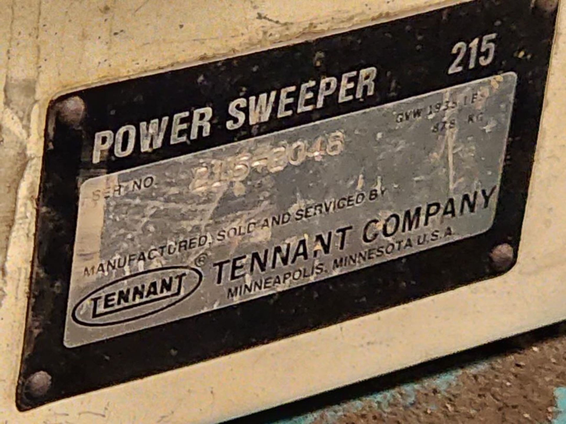 Tennant 215 Power Sweeper GVW: 1935 (operable, needs propane tank) - Image 16 of 16