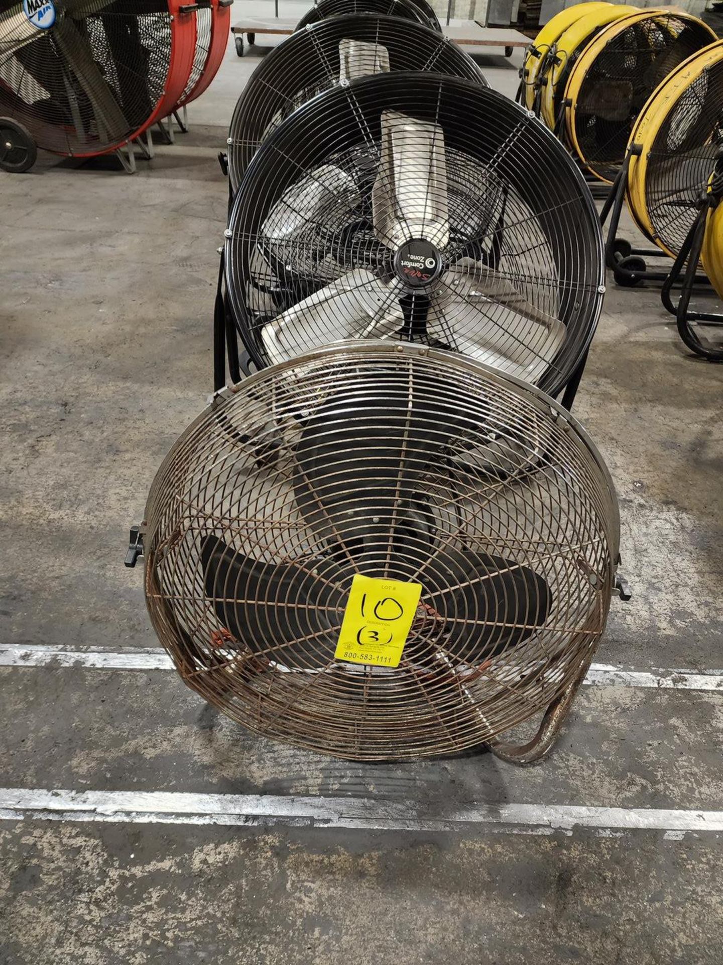 (2) 24" Drum Fans W/ (1) Shop Fan