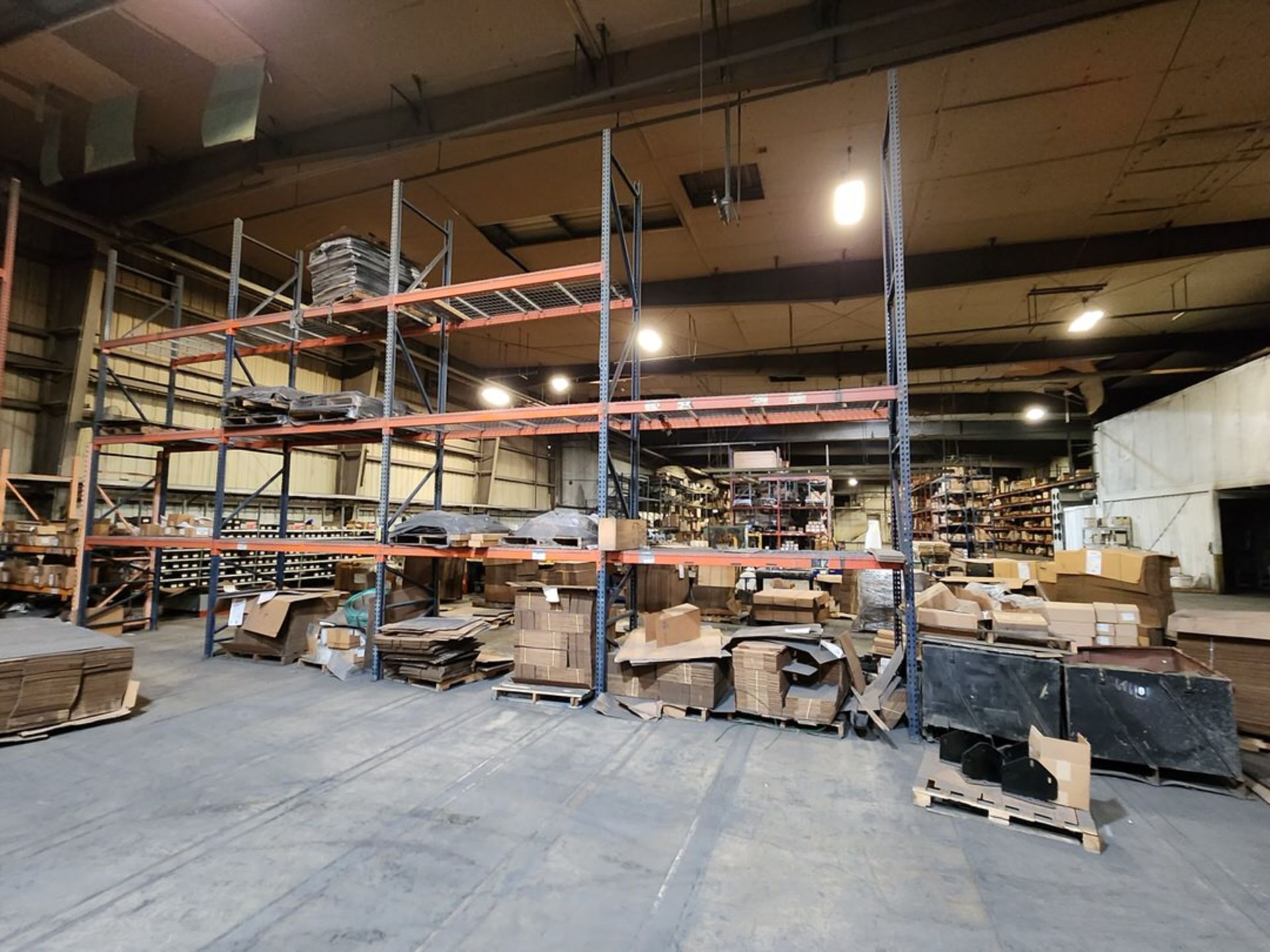 (4) Sections Of Pallet Racking (15) Uprights, 22' x 42"; (69) 9' Crossbeams; (2) Uprights, 92" x