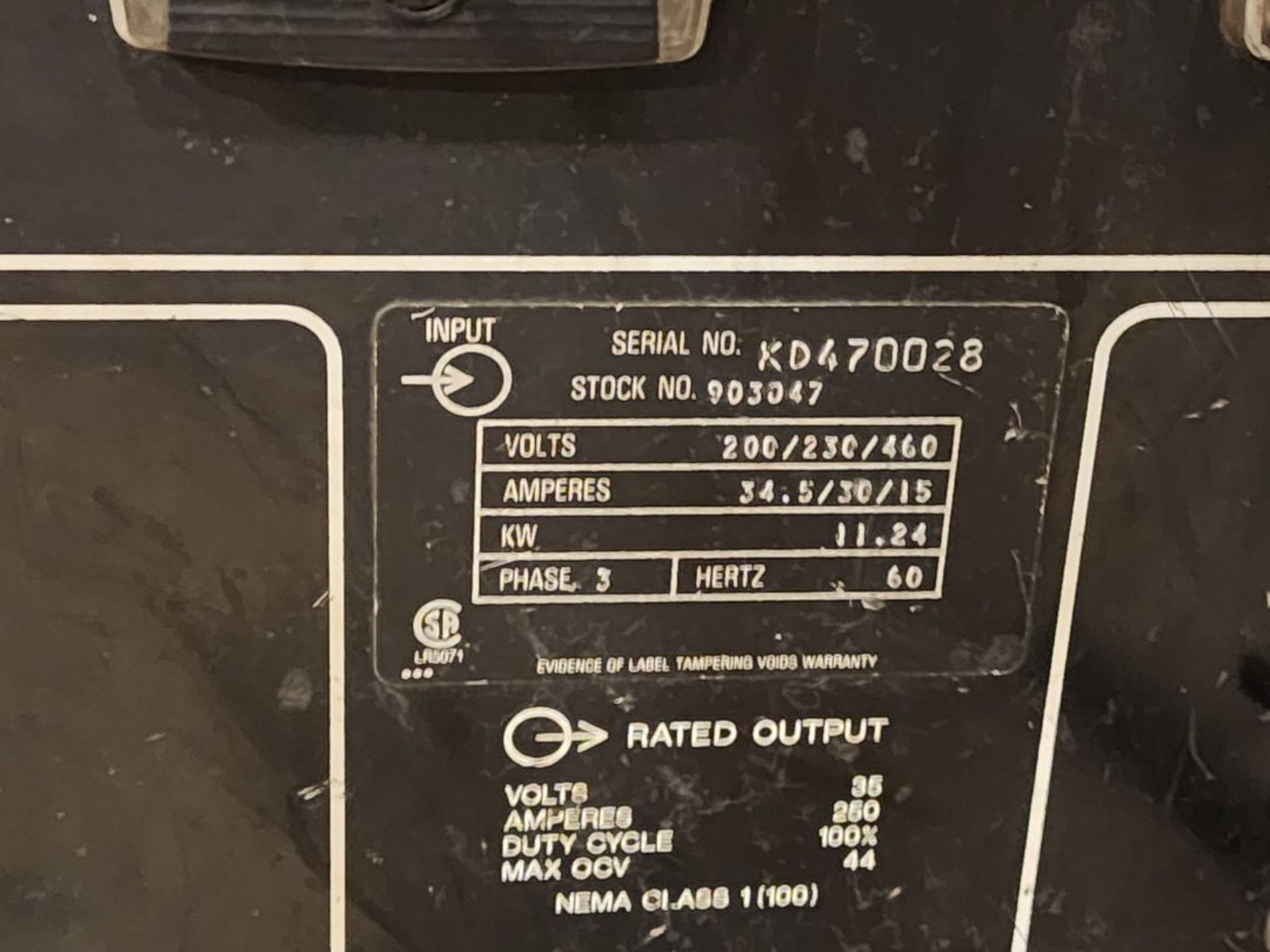 Miller CP250TS Mig Welder 200/230/460V, 34.9/26/15A, 11.24Kw, 3PH, 60HZ; W/ 20 Series ire Feeder - Image 5 of 8