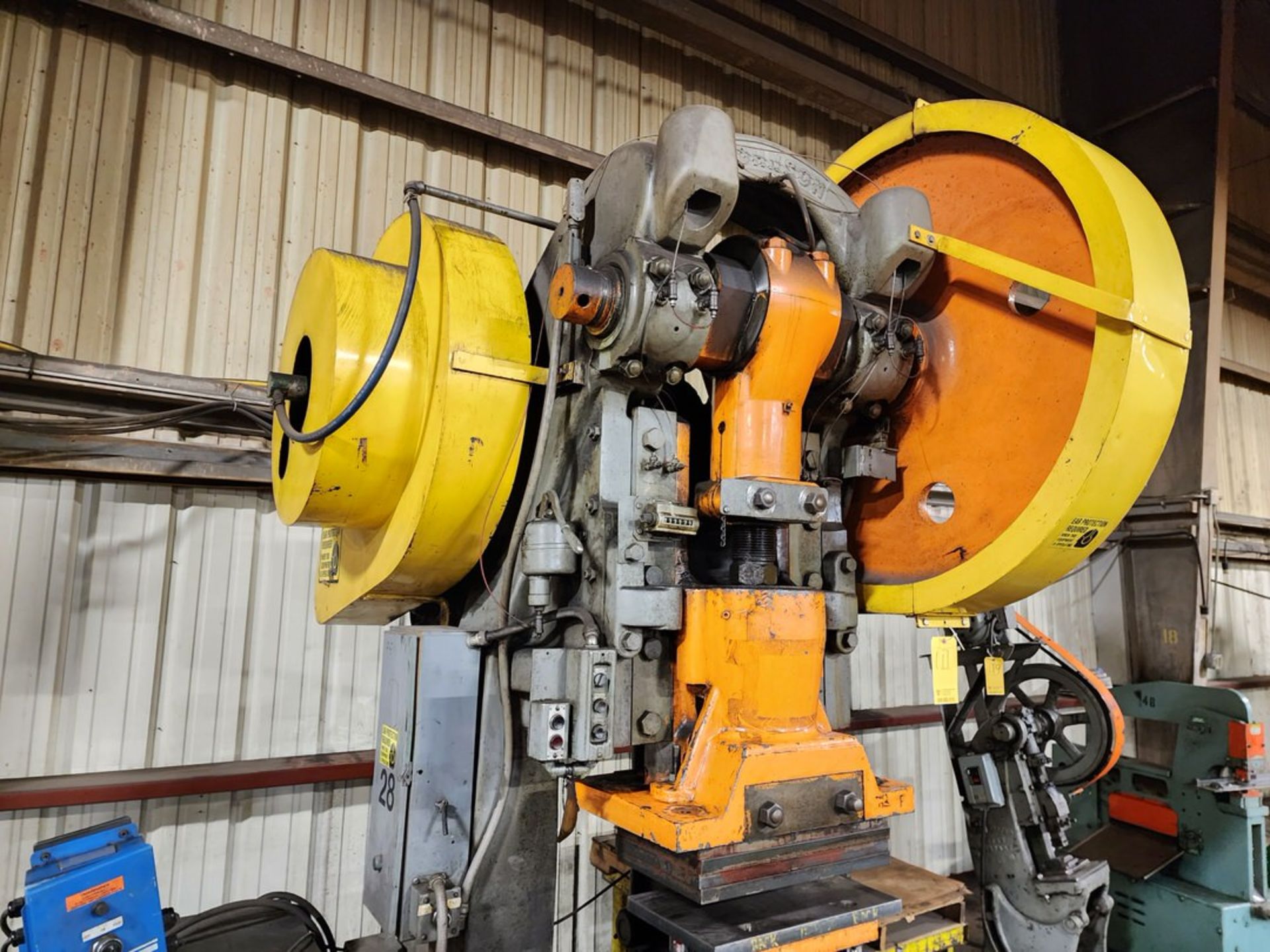 Johnson 10BG 116 Ton Punch Press 4" Stroke; W/ Foot Control; W/ Craftsman Air Compressor, 150psi@ - Image 7 of 26