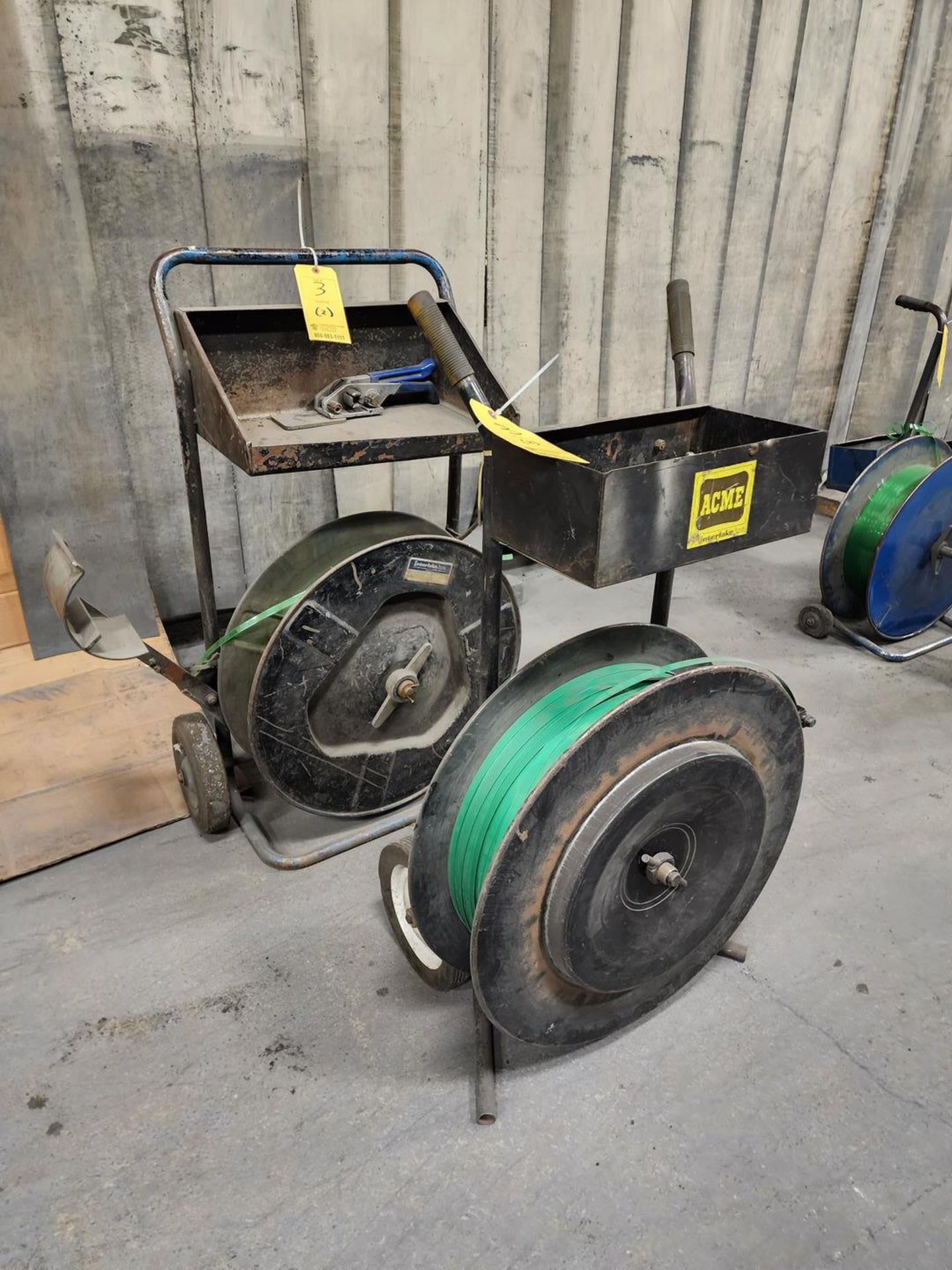 (2) Banding Carts W/ Plastic Strapping & Tools