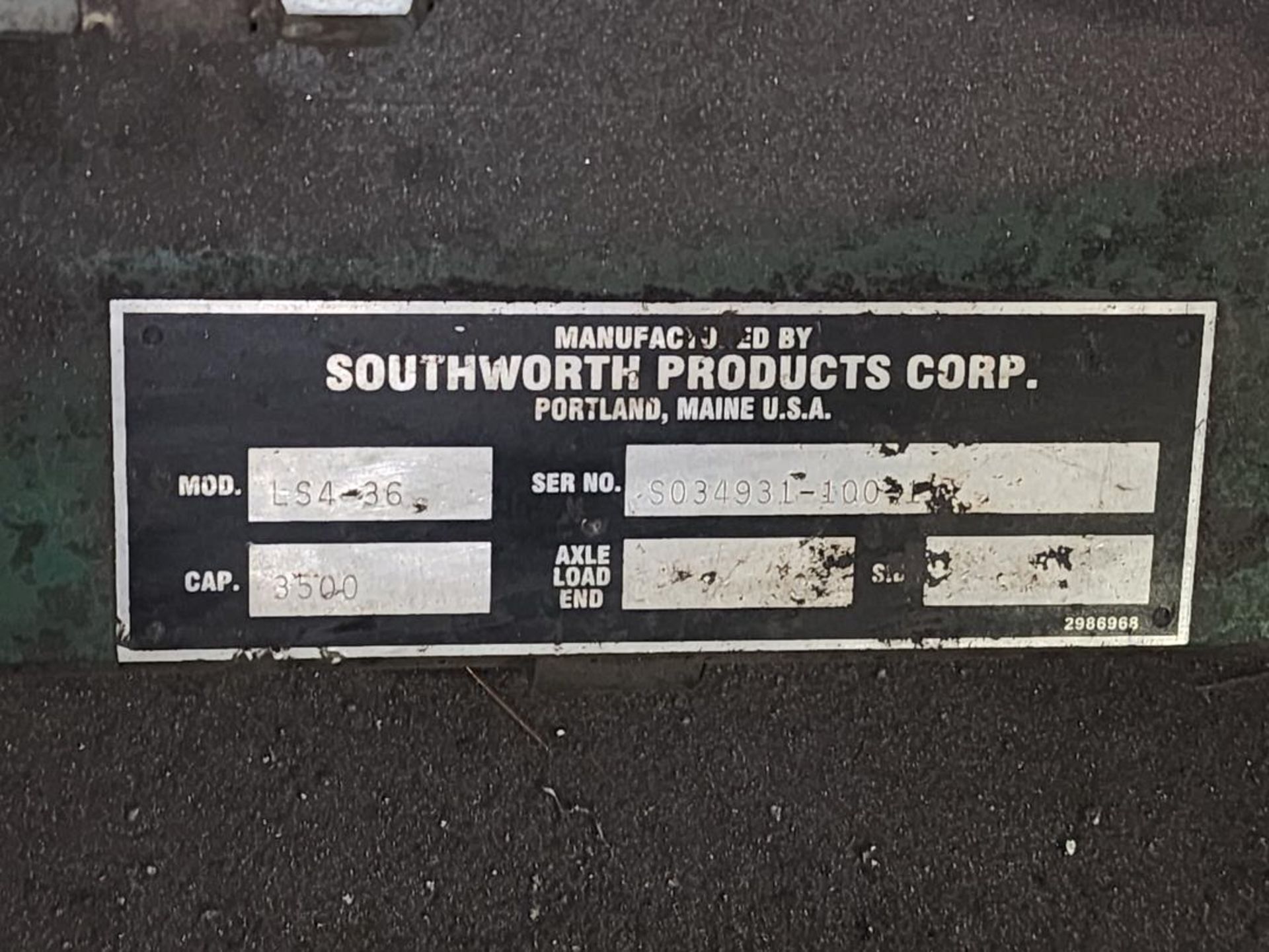 Southworth LS4-36 Hyd Scissor Lift Table 3500lbs Cap. - Image 6 of 6