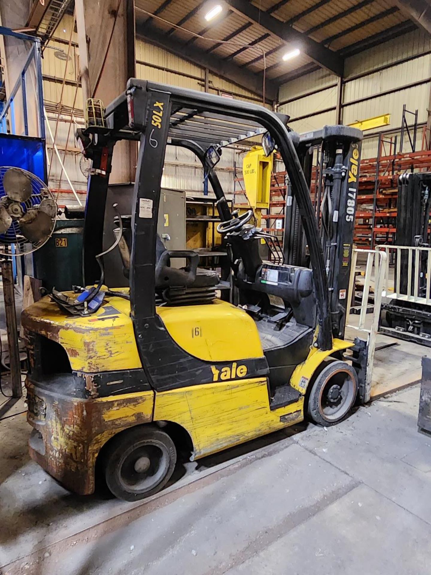 Yale GLC050LXNVAE087 LP Forklift 3-Stage Mast, W/ 72" Forks, 188" Max Lift Ht., 4800lb Cap. (Not