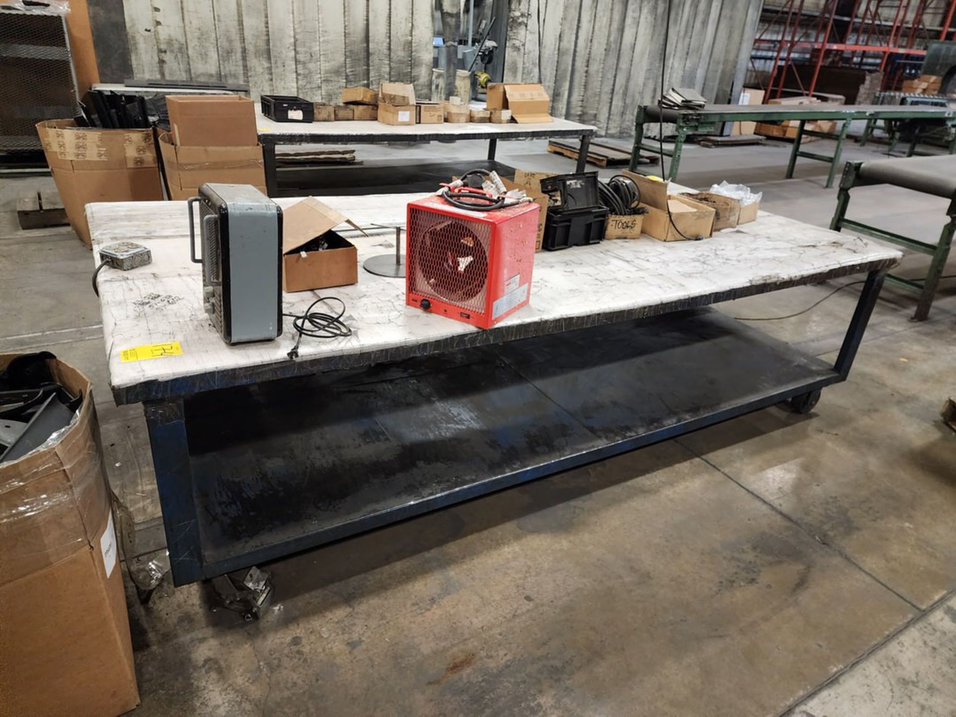 Rolling Matl. Table 120" x 60" x 32"H; To Include But Not Limited To: Heaters, Hammers, Nuts, Bolts, - Image 3 of 8