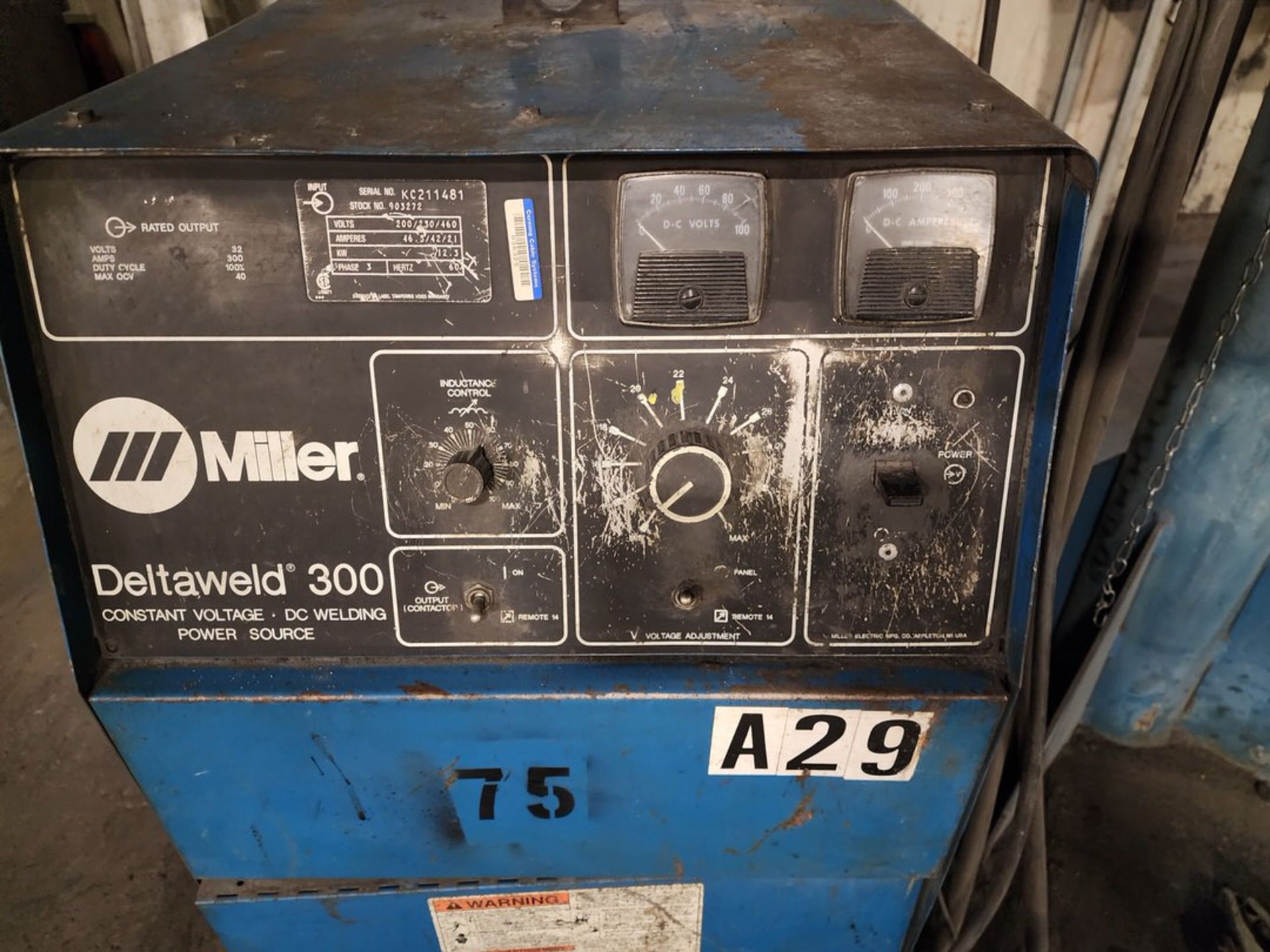 Miller Deltaweld 300 Mig Welder 200/230/460V, 46.3/42/21A, 3PH, 60HZ; W/ Miller 24V Wire Feeder; - Image 9 of 20