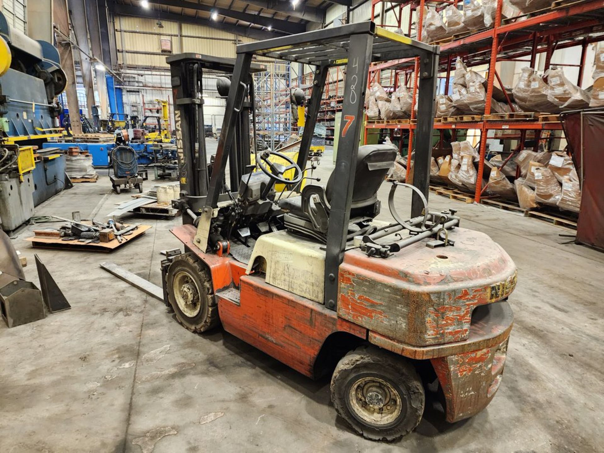 Nissan N/A LP Forklift 3-Stage Mast, W/ 60" Forks, (Tag Damaged) (Not Running) - Image 4 of 16