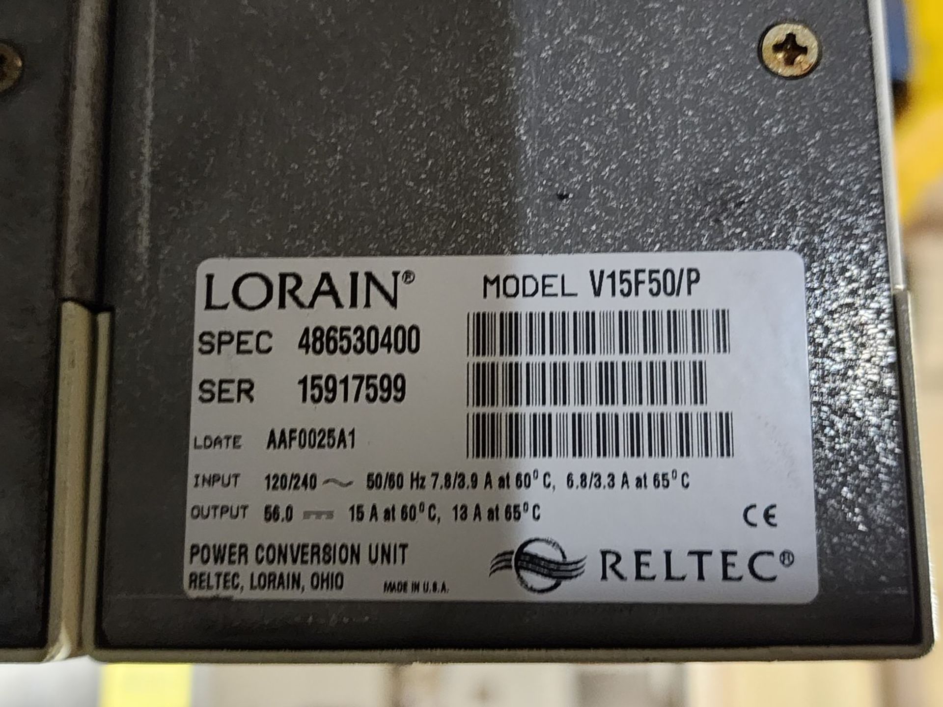 Lorain V15F50/P (2) Power Conversion Unit 120/240V, 50/60HZ - Image 4 of 4