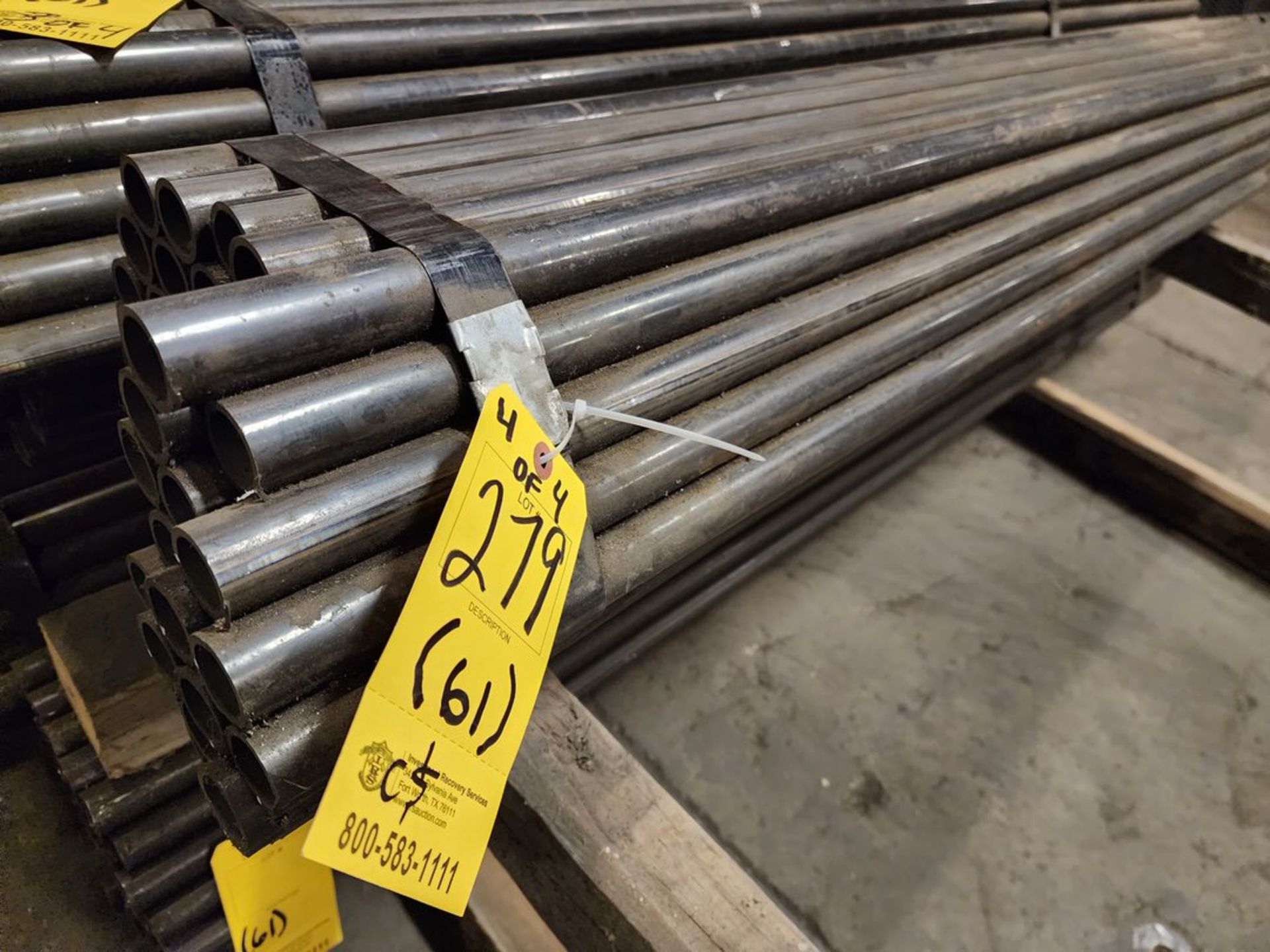 (4) Bundles Of CS 1" x .056" Tubing Sch40 (On Top Row) (91jts @ 78"L); (40jts @ 72"L); (61jts @ 84" - Image 4 of 9