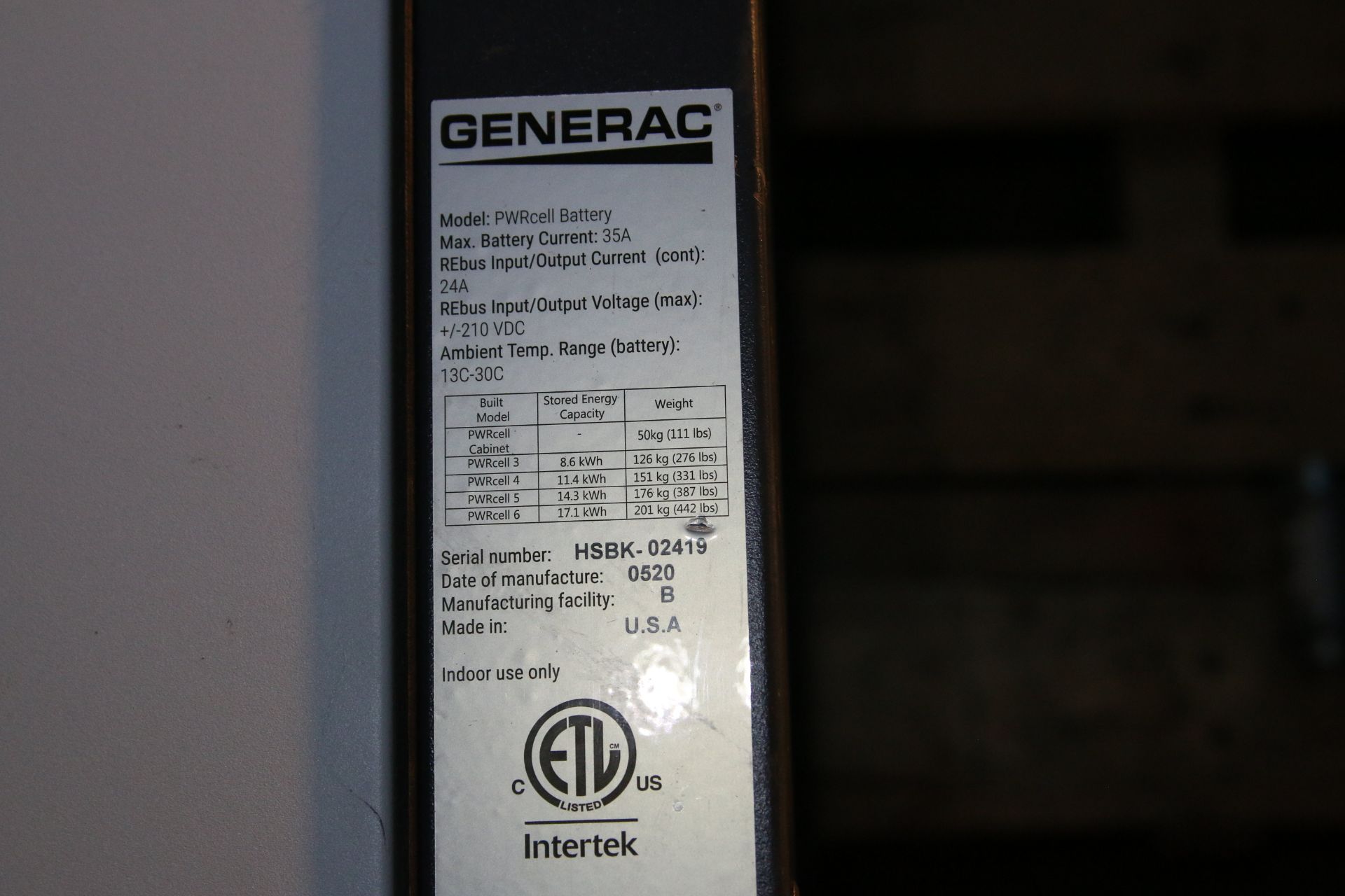 Generac PWRCell Battery Enclosure - Image 2 of 2