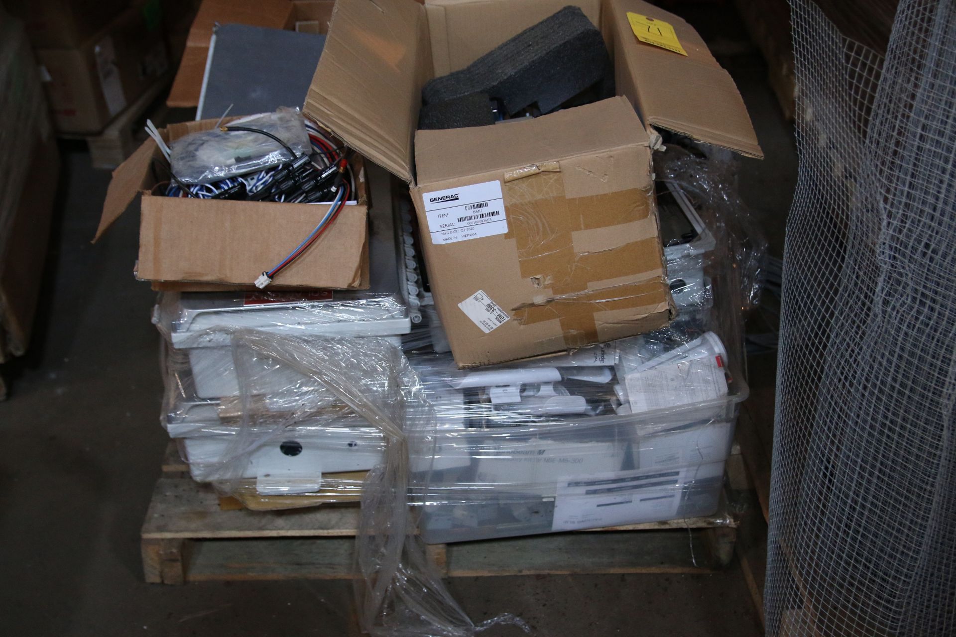 Pallet of Misc. Wiring, Cables, Connectors, Utility Boxes and More