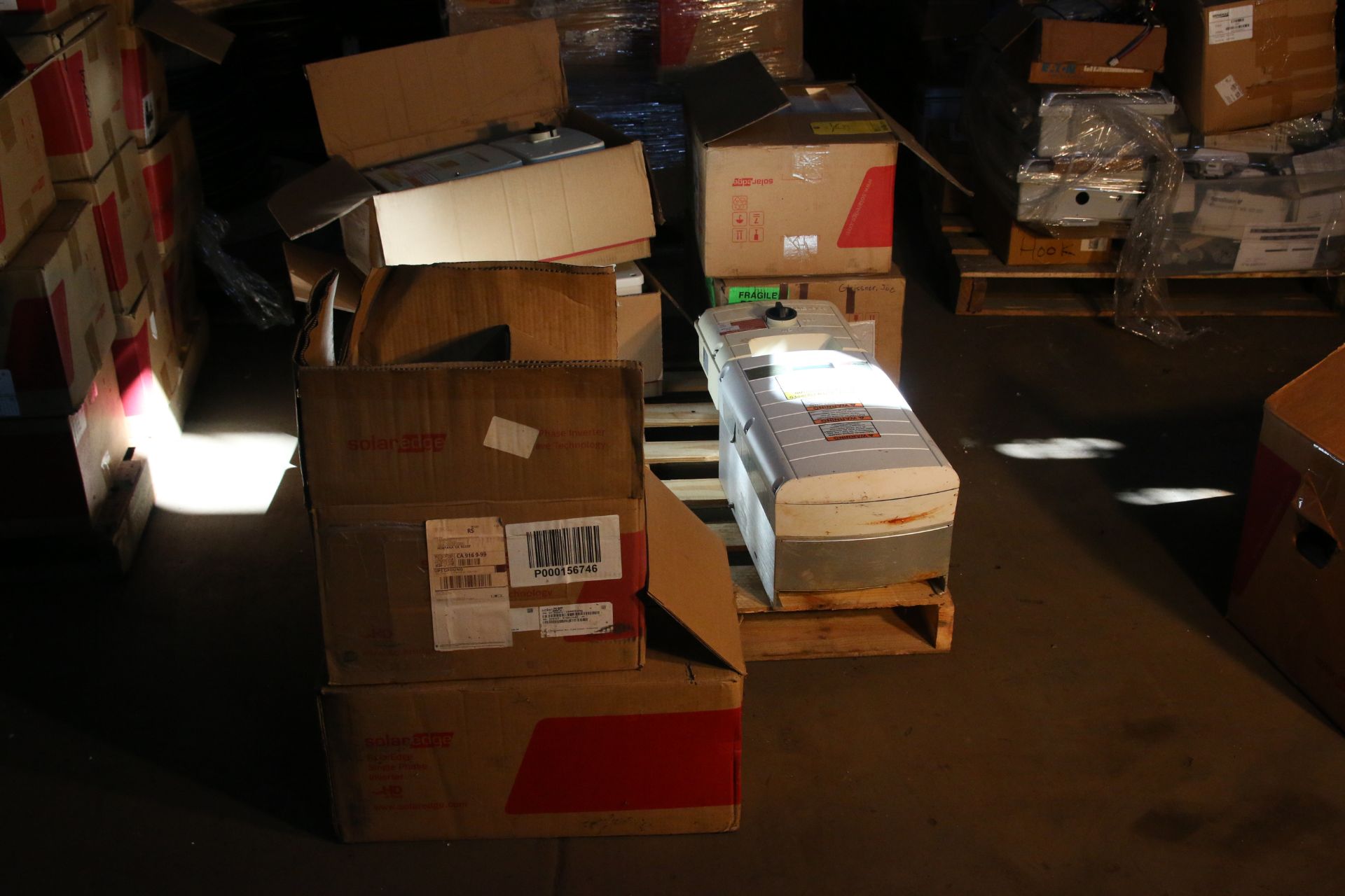 Pallet of (8) Solar Edge Single Phase Inverters