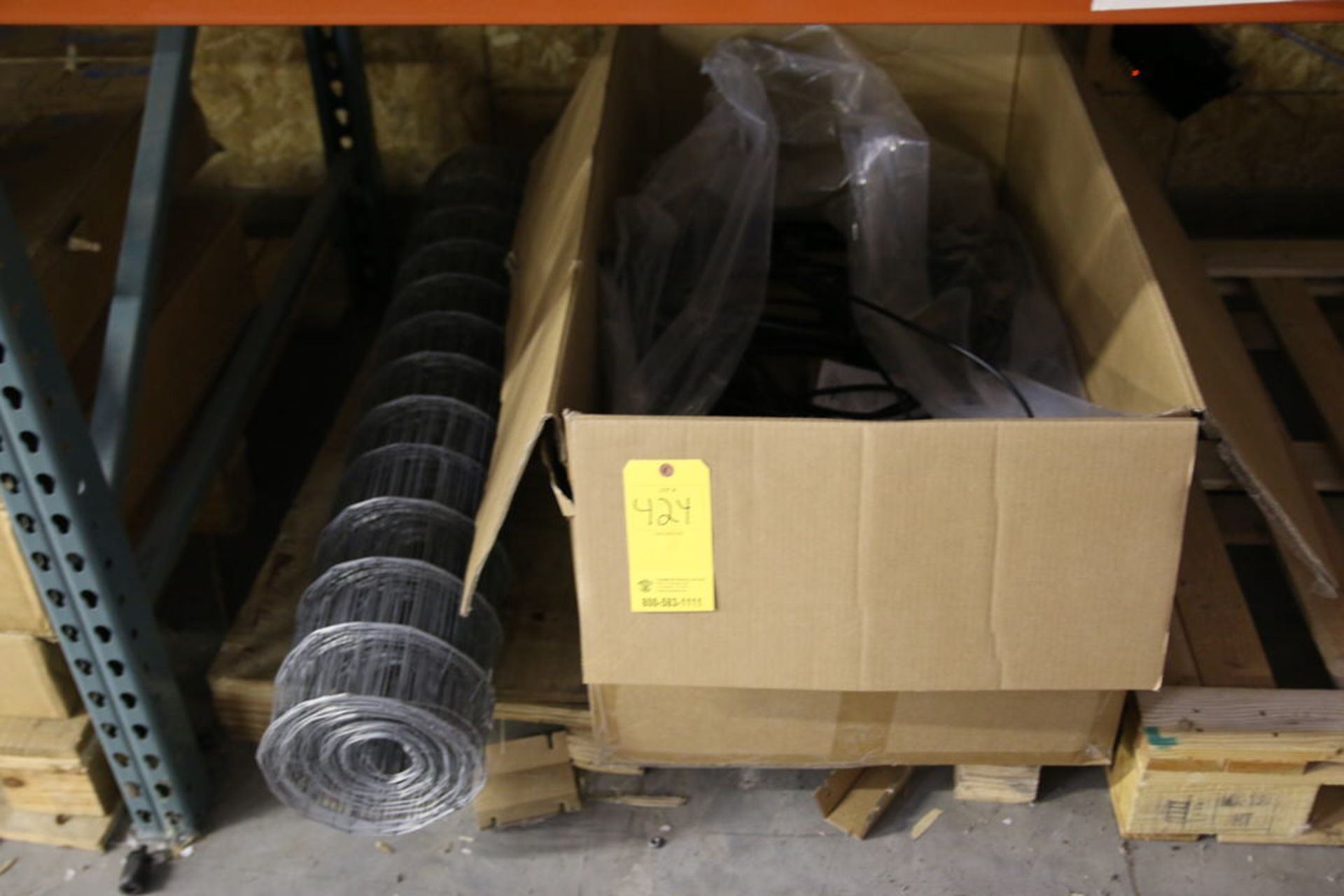 Pallet of Enphase Q Cables and Roll of Wire Mesh