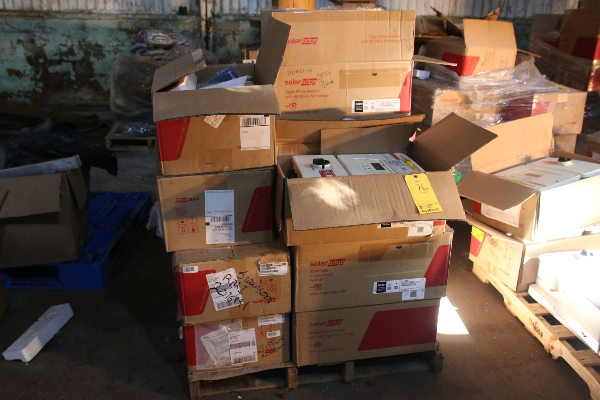 Pallet of (17) Solar Edge Single Phase Inverters