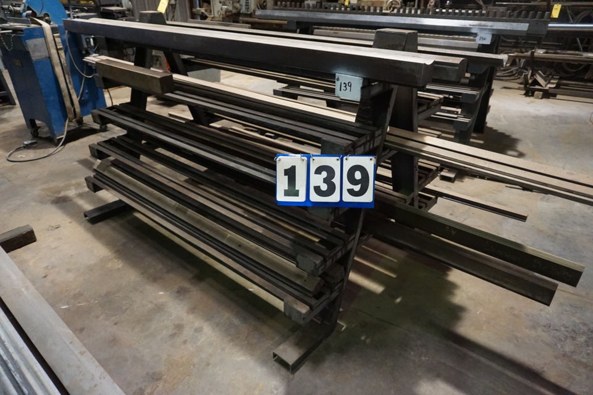 PRESS BRAKE RACK W/ ASSORT BRAKE DIES